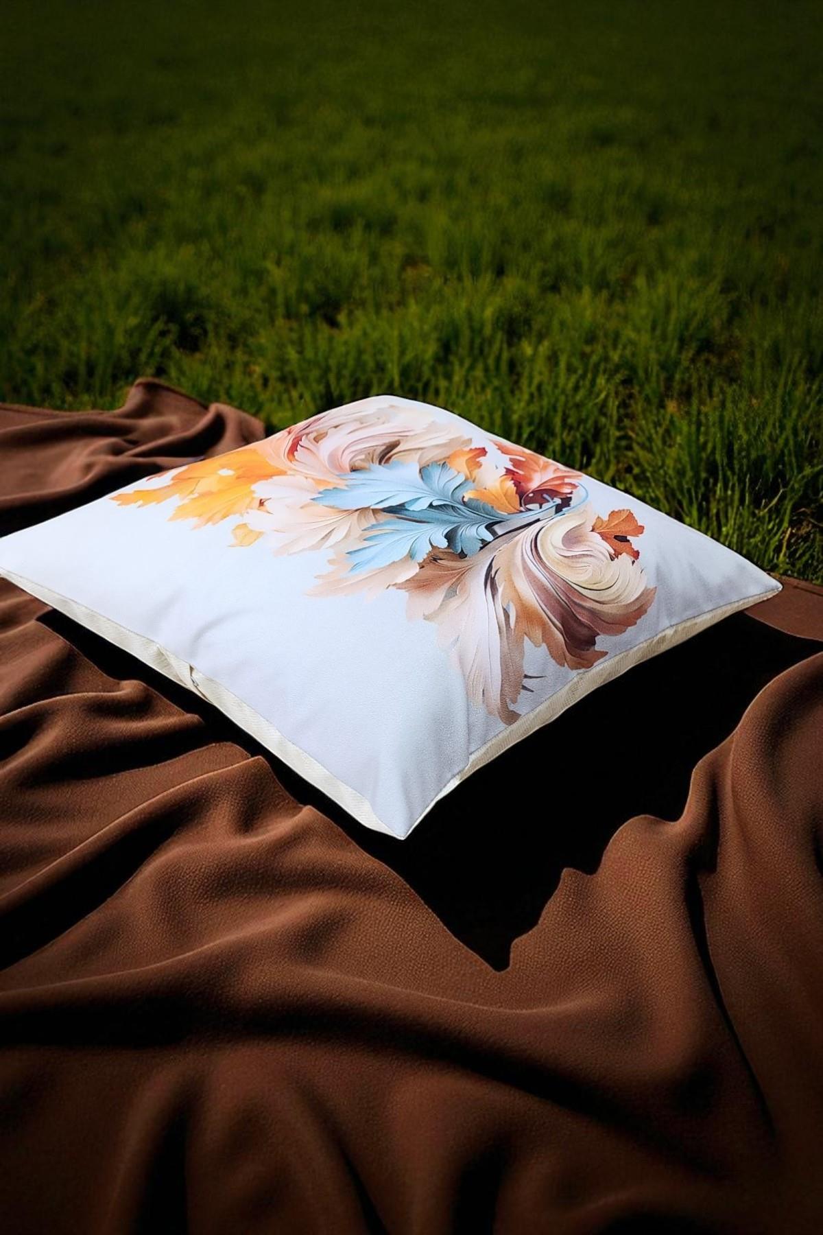 Sonbahar Esintisi Dijital Baskılı Kırlent Kılıfı - 40x40 cm