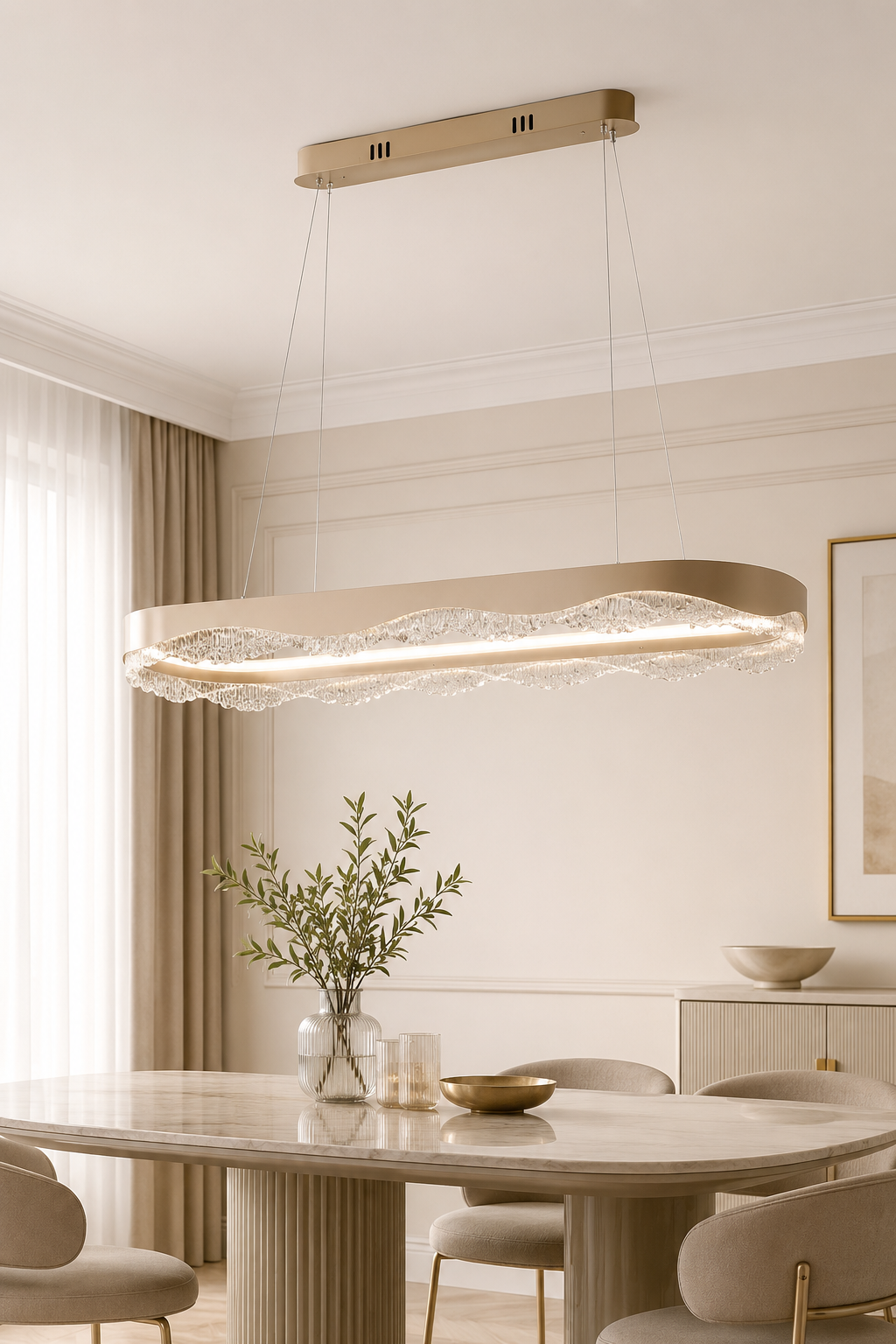  Alessi Bronz Sarkıt Led Avize Modern Luxury Salon Yemek Masası Üzeri Avize