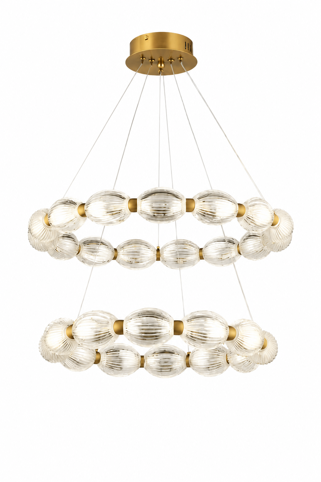  Velora Gold Eskitme Sarkıt Led 2 Katlı Avize Modern Luxury Salon Yatak Odası Avize