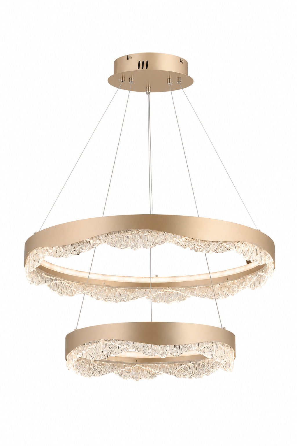Alessi Bronz Sarkıt Led 2 Katlı Avize Modern Luxury Salon Yatak Odası Avize