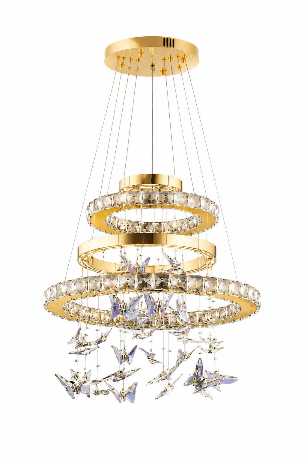 Elvira Kelebek Gold Sarkıt Led Avize Modern Luxury Salon Yatak Odası Avize