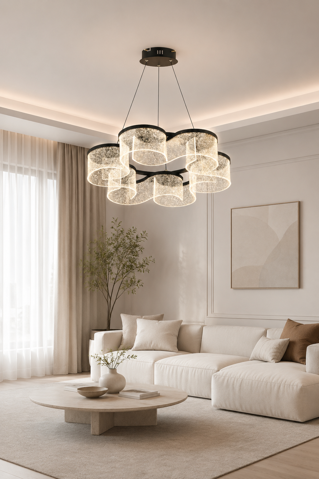 Estrella Siyah Sarkıt Led Avize Modern Luxury Salon Yatak Odası Avize
