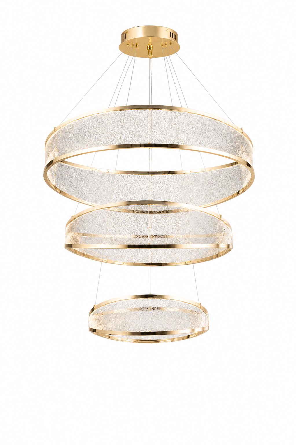 Marisol Gold Sarkıt Led 3 Katlı Avize Modern Luxury Salon Yatak Odası Avize