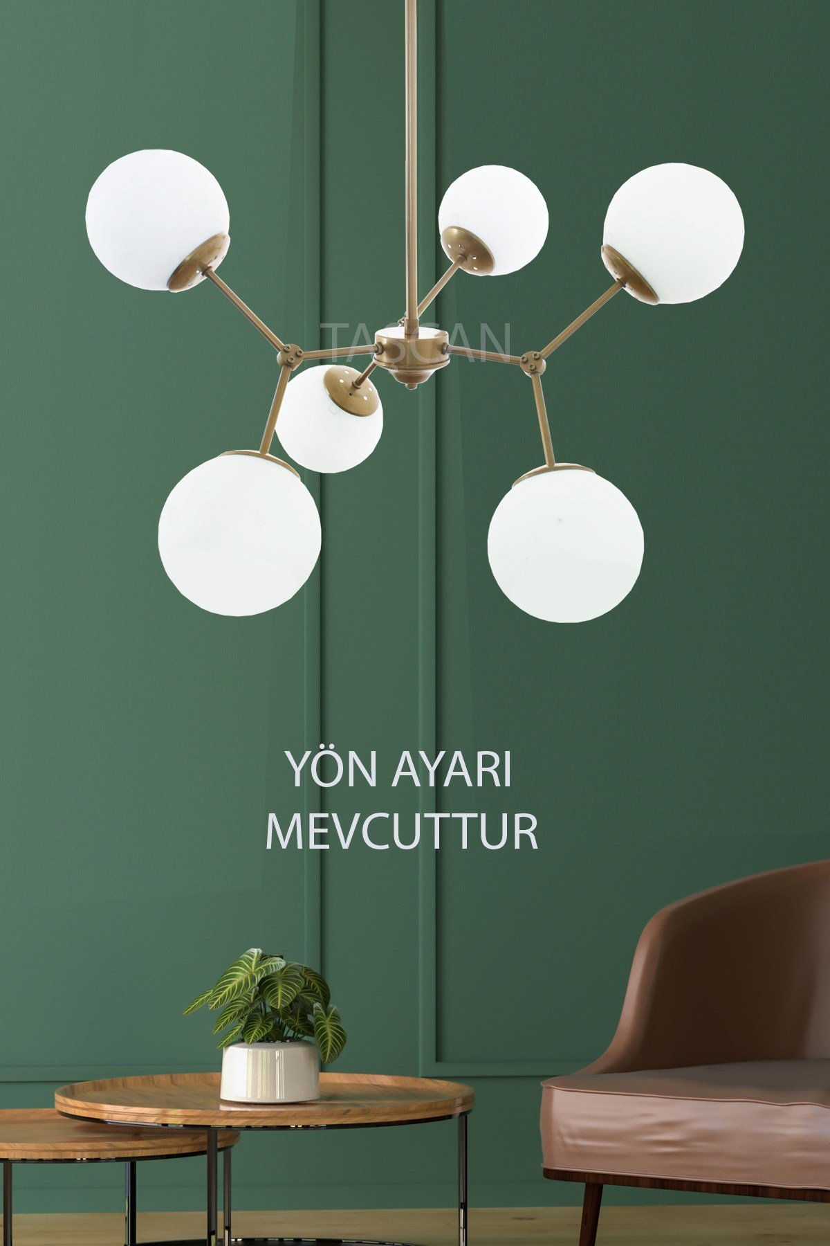 Meyo 6 Lı Eskitme Plafonyer Avize-Beyaz Camlı