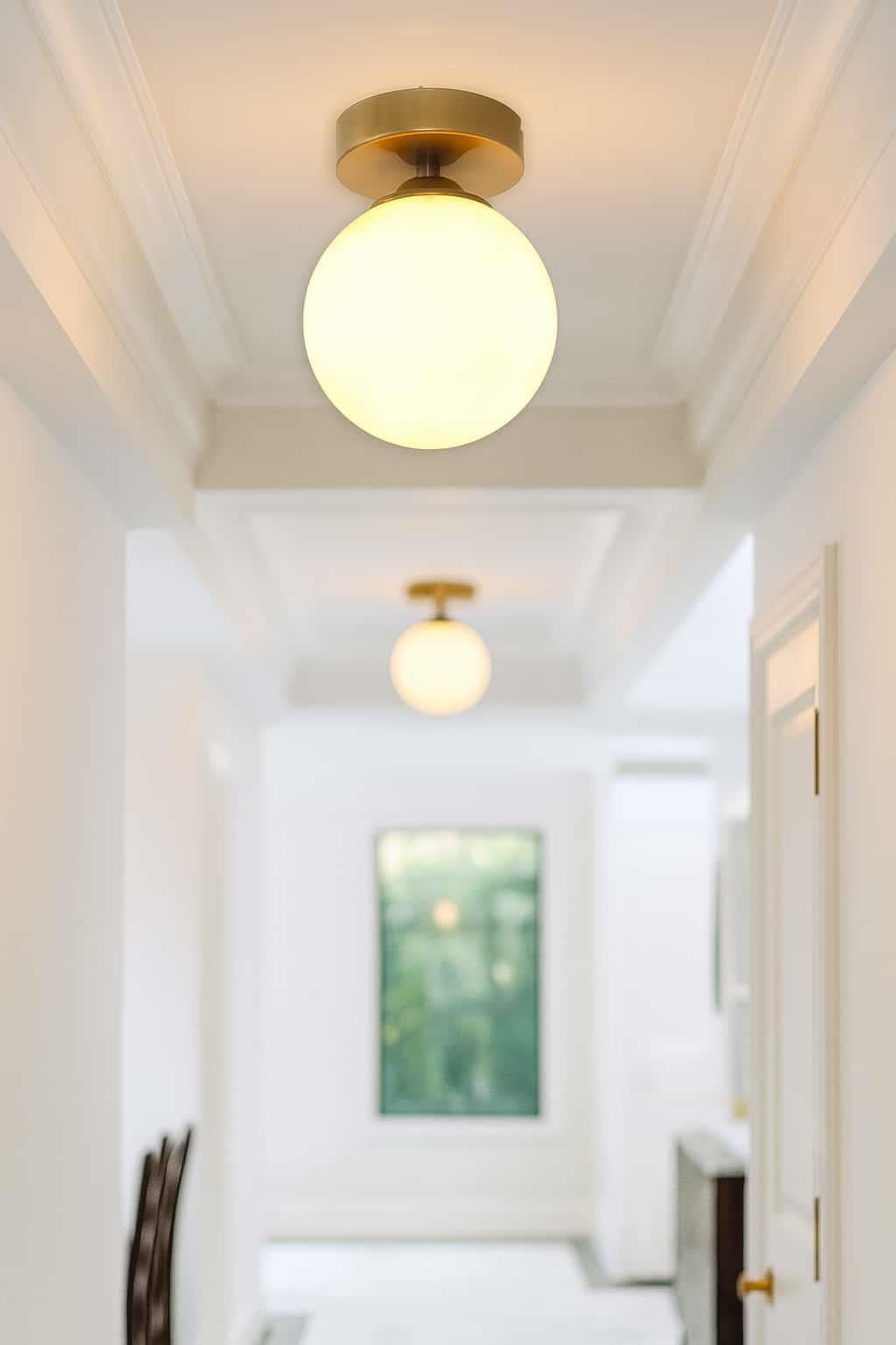 Mine Tekli Eskitme Plafonyer Mutfak Koridor Avize Beyaz Camlı