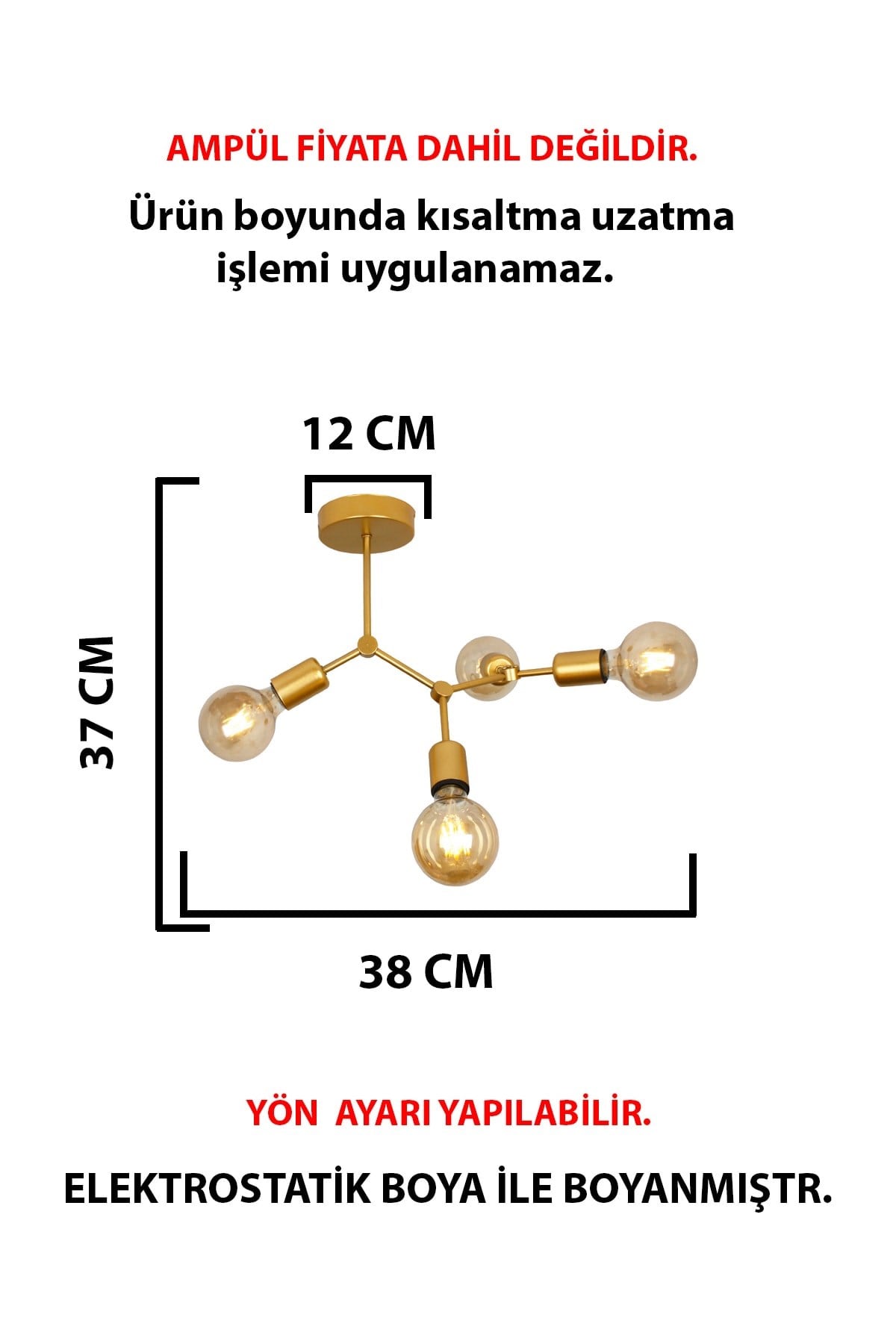 Pera 4 Lü Gold Plafonyer Avize