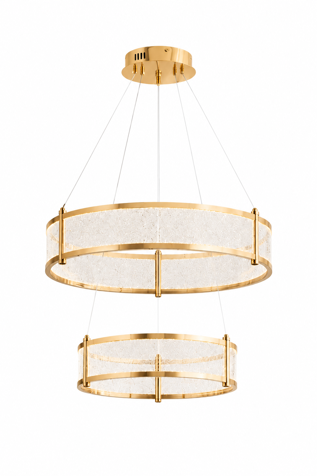 Reina Gold Sarkıt Led 2 Katlı Avize Modern Luxury Salon Yatak Odası Avize
