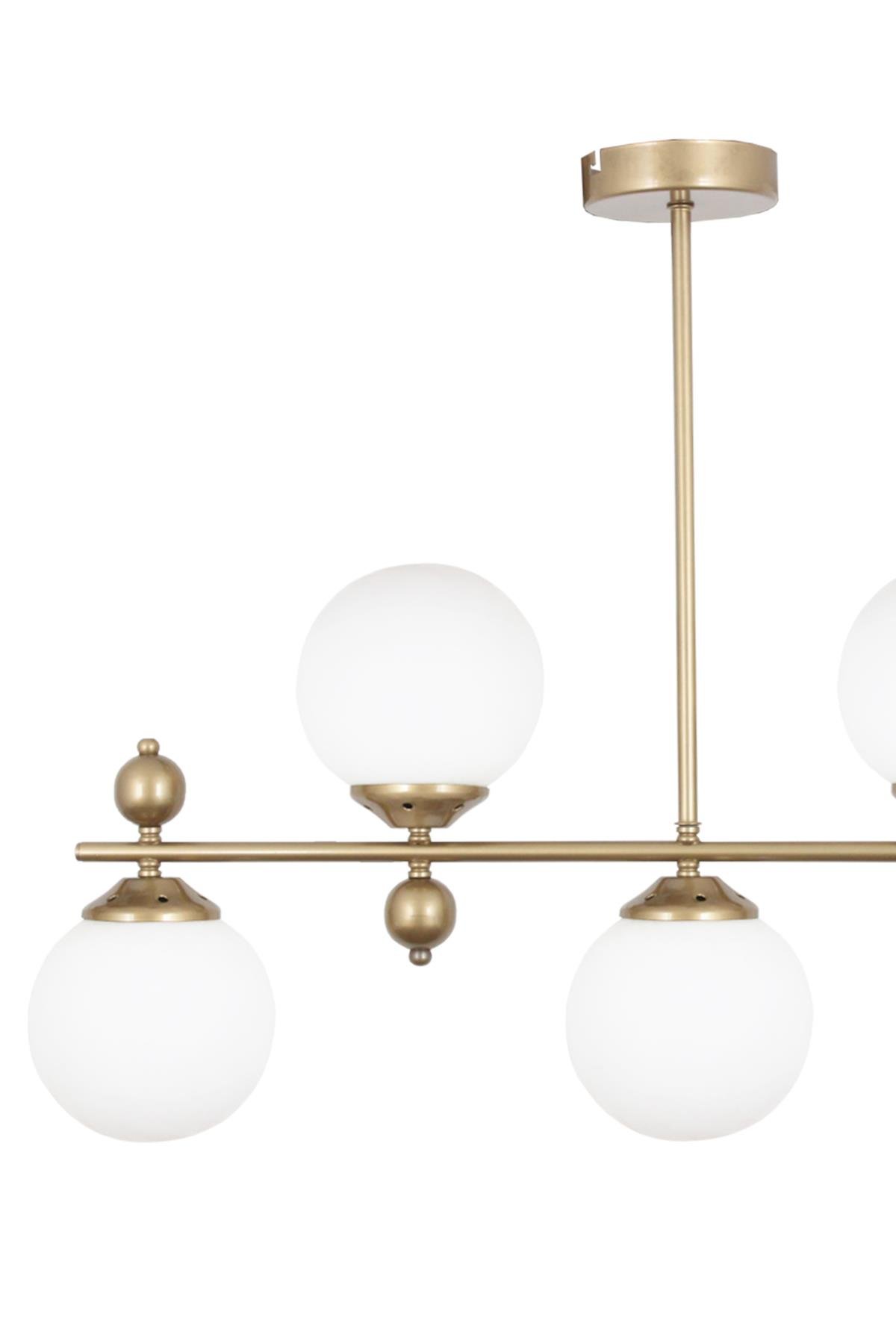 Serra 5 li Eskitme Avize Beyaz Camlı Modern Mutfak Yemek Masası Üstü Yatak odası Salon Avize