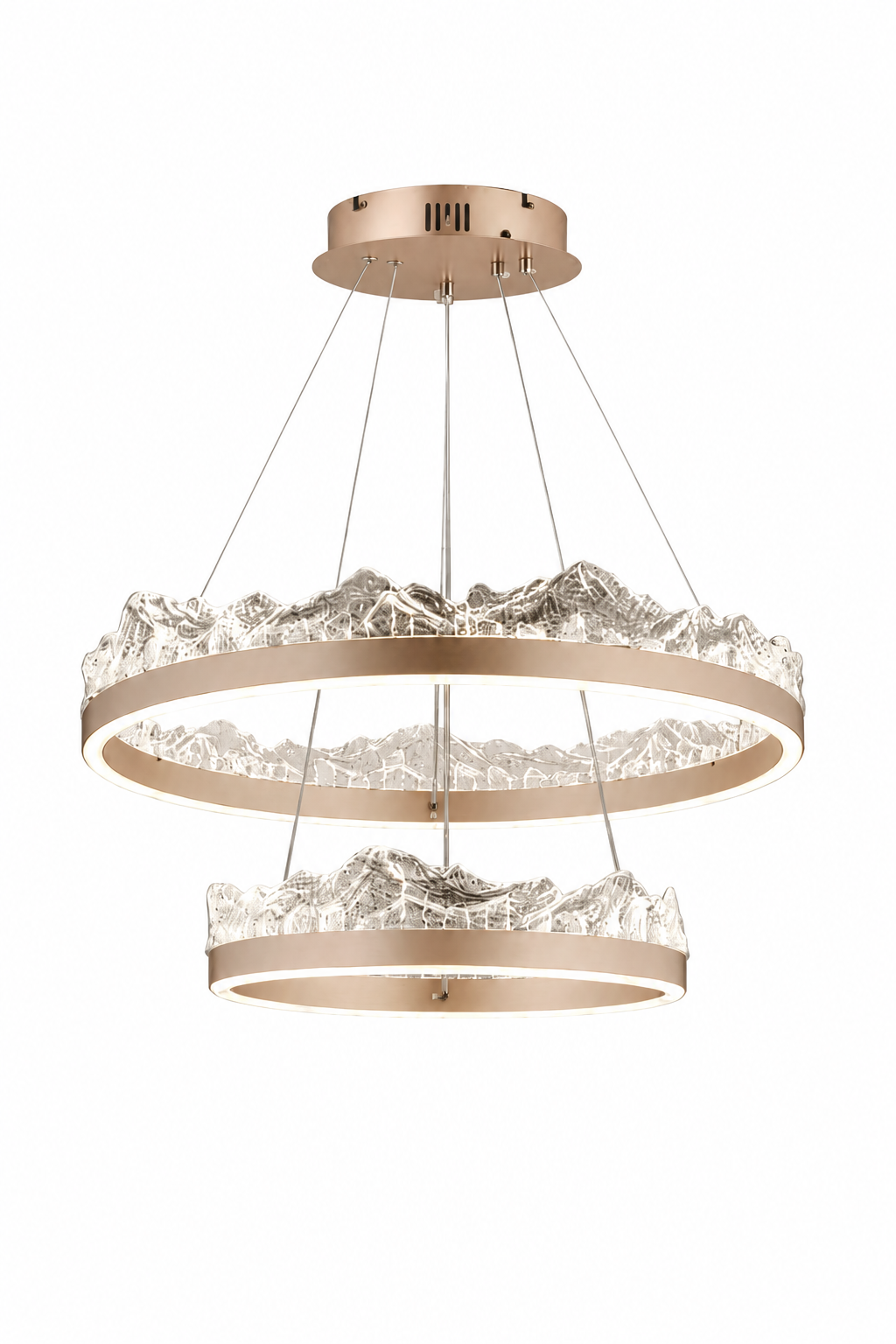 Toledo Bronz Sarkıt 2 Katlı Led Avize Modern Luxury Salon Yatak Odası Avize