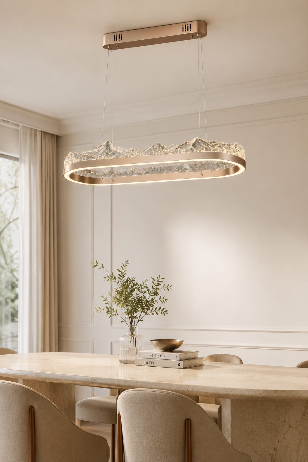 Toledo Bronz Sarkıt Led Avize Modern Luxury Salon Yemek Masası Üzeri Avize