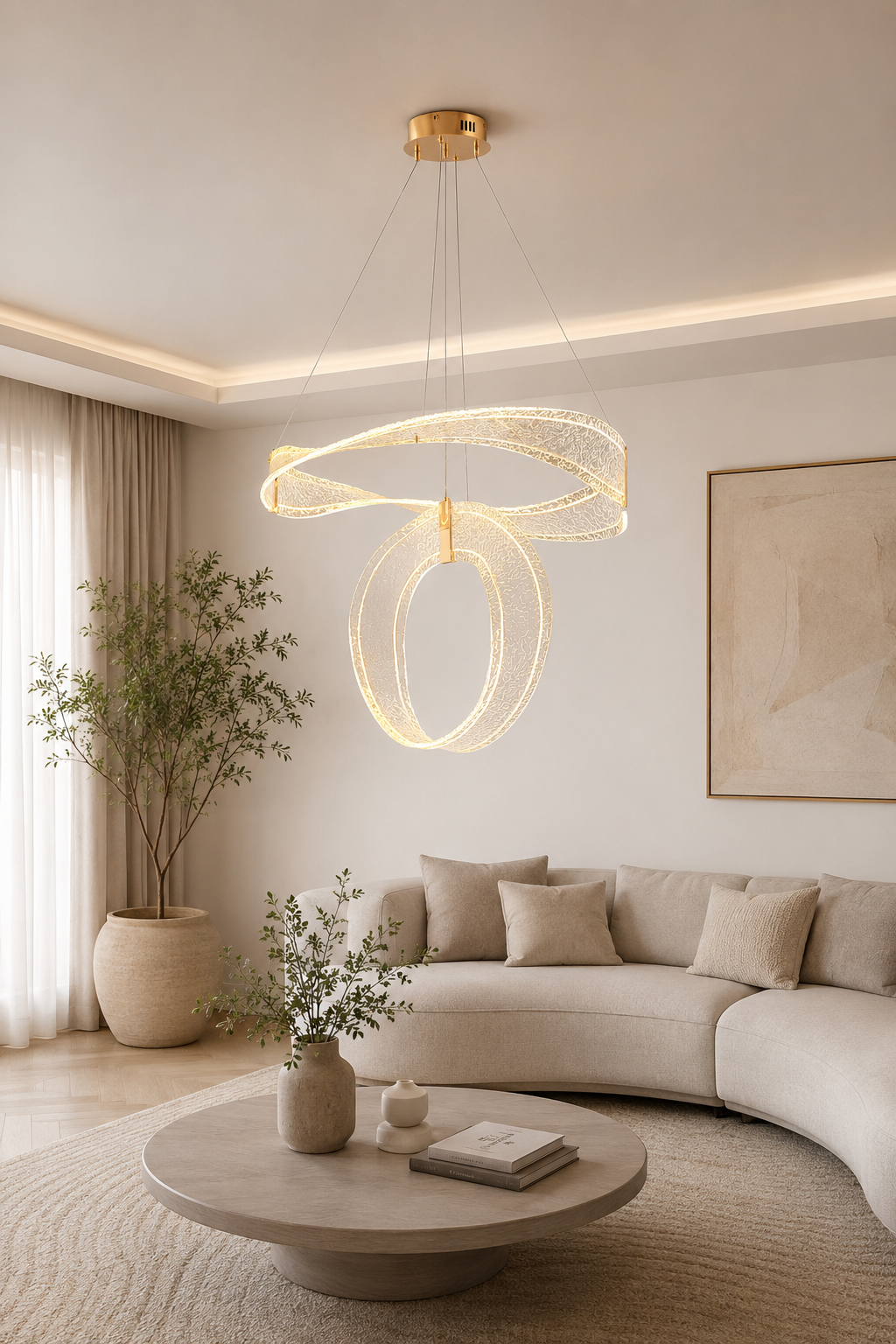 Ventura Gold Sarkıt Led Avize Modern Luxury Salon Yatak Odası Avize