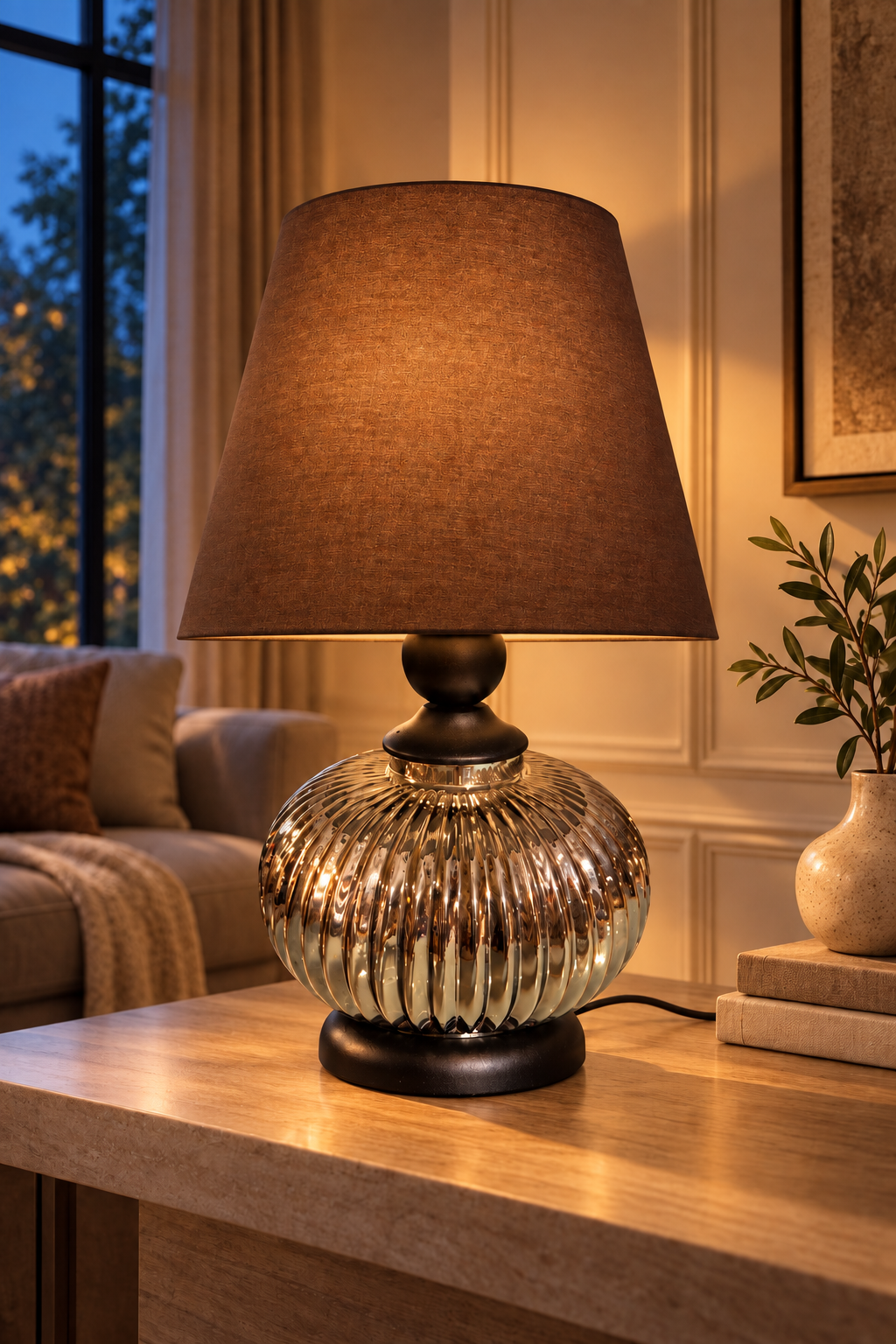 Vesper Siyah Füme Abajur Koyu Kahve Şapka Pinterest Model Dekoratif Yatak Odası , Çalışma Masası Lambası