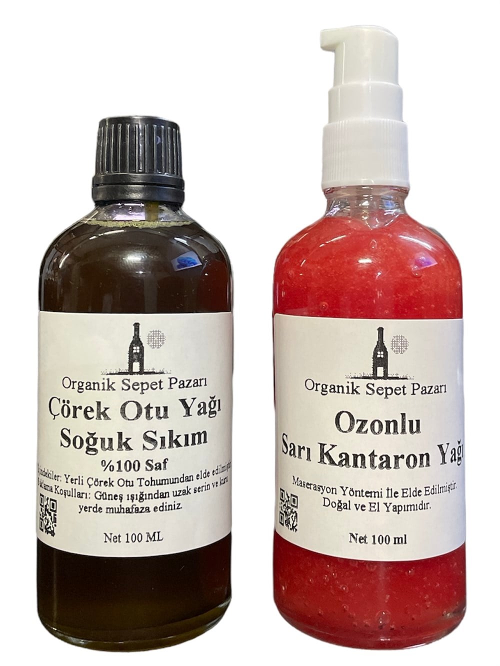 Çörek Otu Yağı Soğuk Sıkım 100 ML ve Ozonlu Sarı Kantaron Yağı 100 ML 2'li Paket