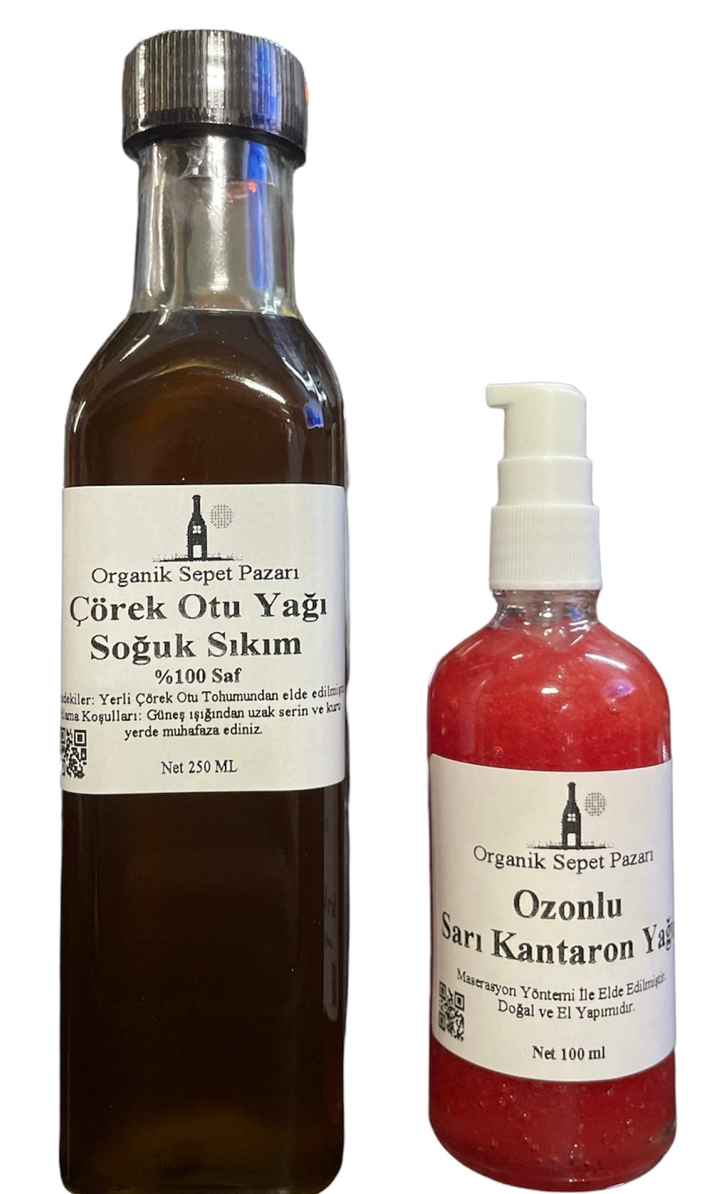 Çörek Otu Yağı Soğuk Sıkım 250 Ml Ve Ozonlu Sarı Kantaron Yağı 100 Ml 2'li Paket