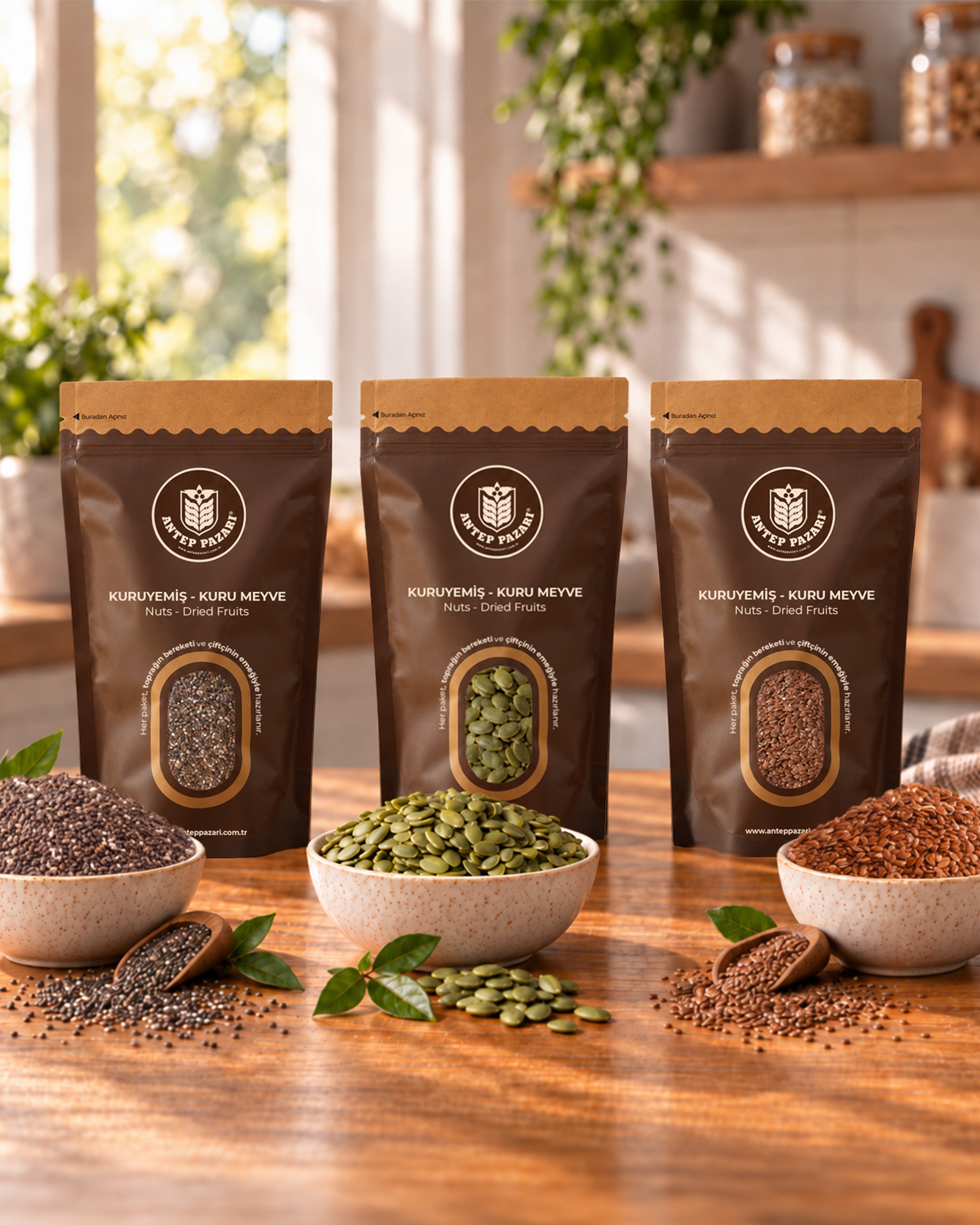 Chia Tohumu, Keten Tohumu, Kabak Çekirdeği İçi - 3'lü set