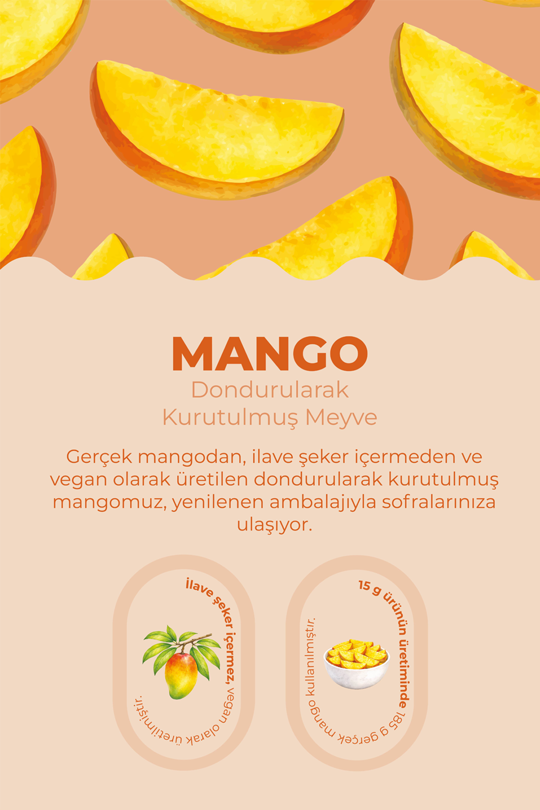 Mango-Dondurularak Kurutulmuş-Çıtır Mango