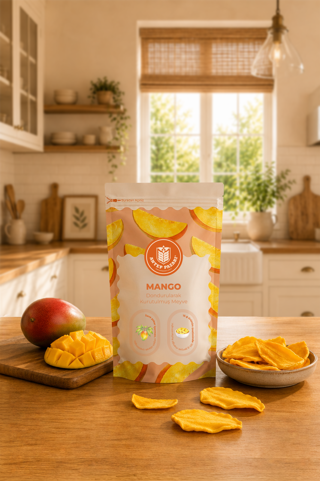 Mango-Dondurularak Kurutulmuş-Çıtır Mango