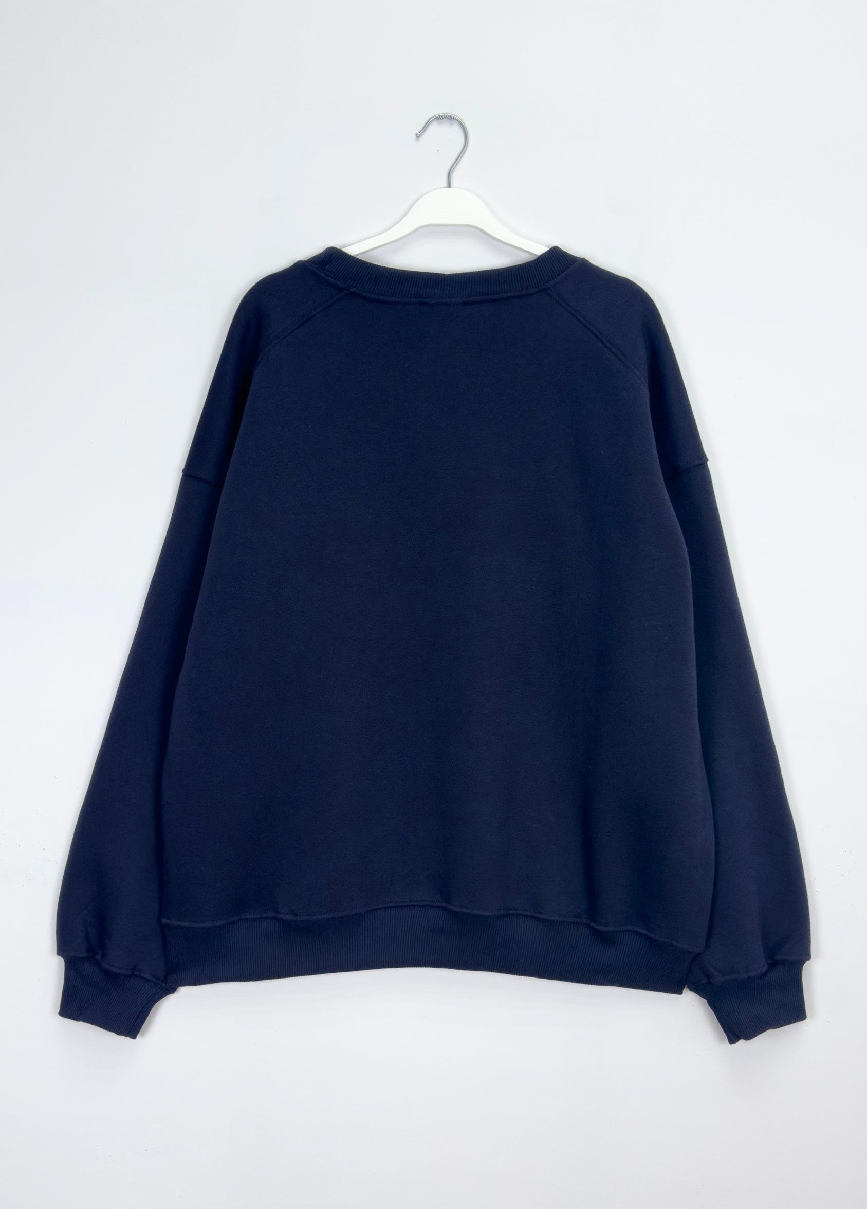 3 İplik Basıc Sweat Lacivert