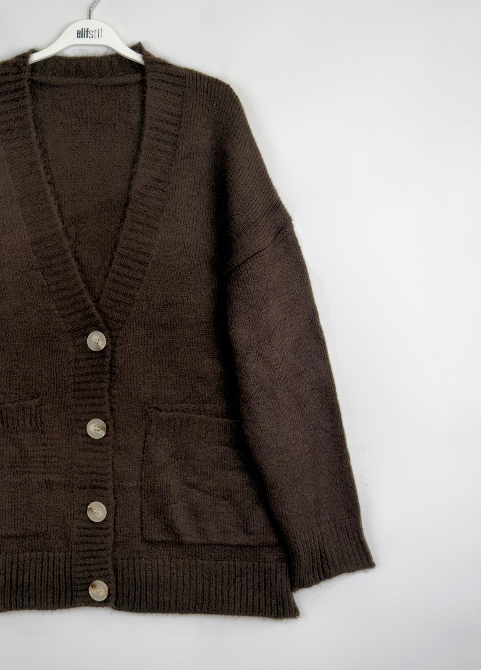 Adena Triko Hırka Kahve 