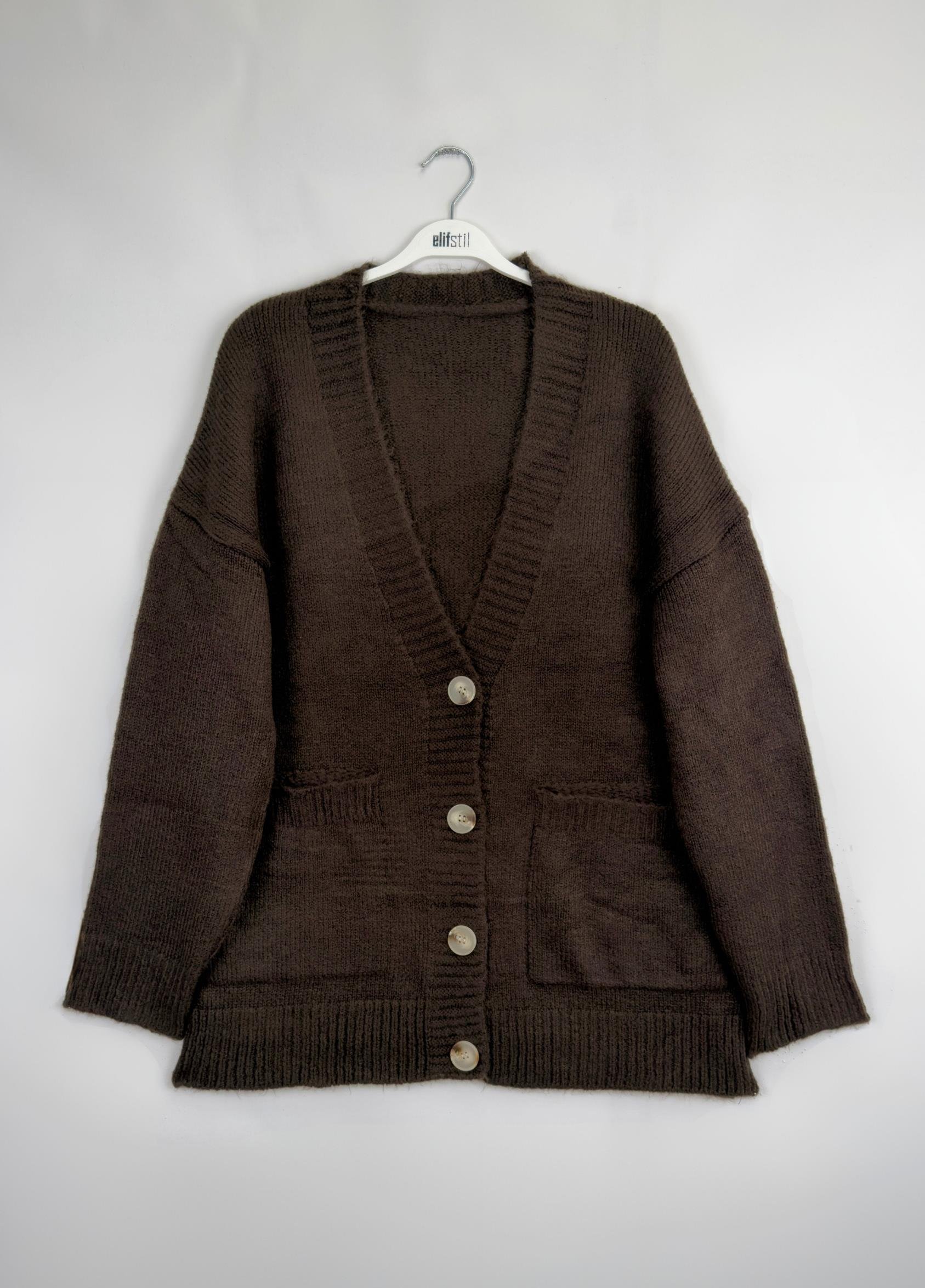 Adena Triko Hırka Kahve 