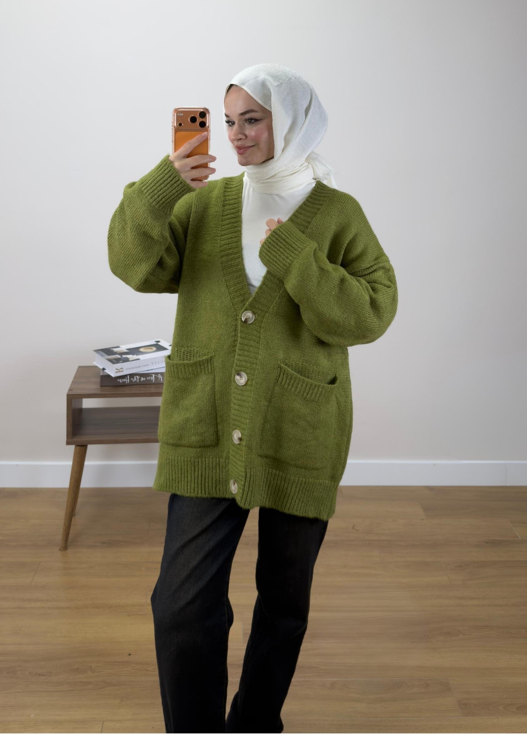 Adena Triko Hırka Yeşil 