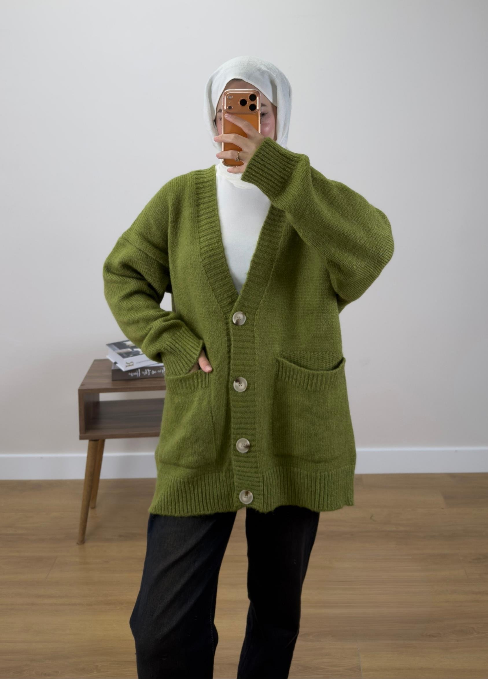 Adena Triko Hırka Yeşil 