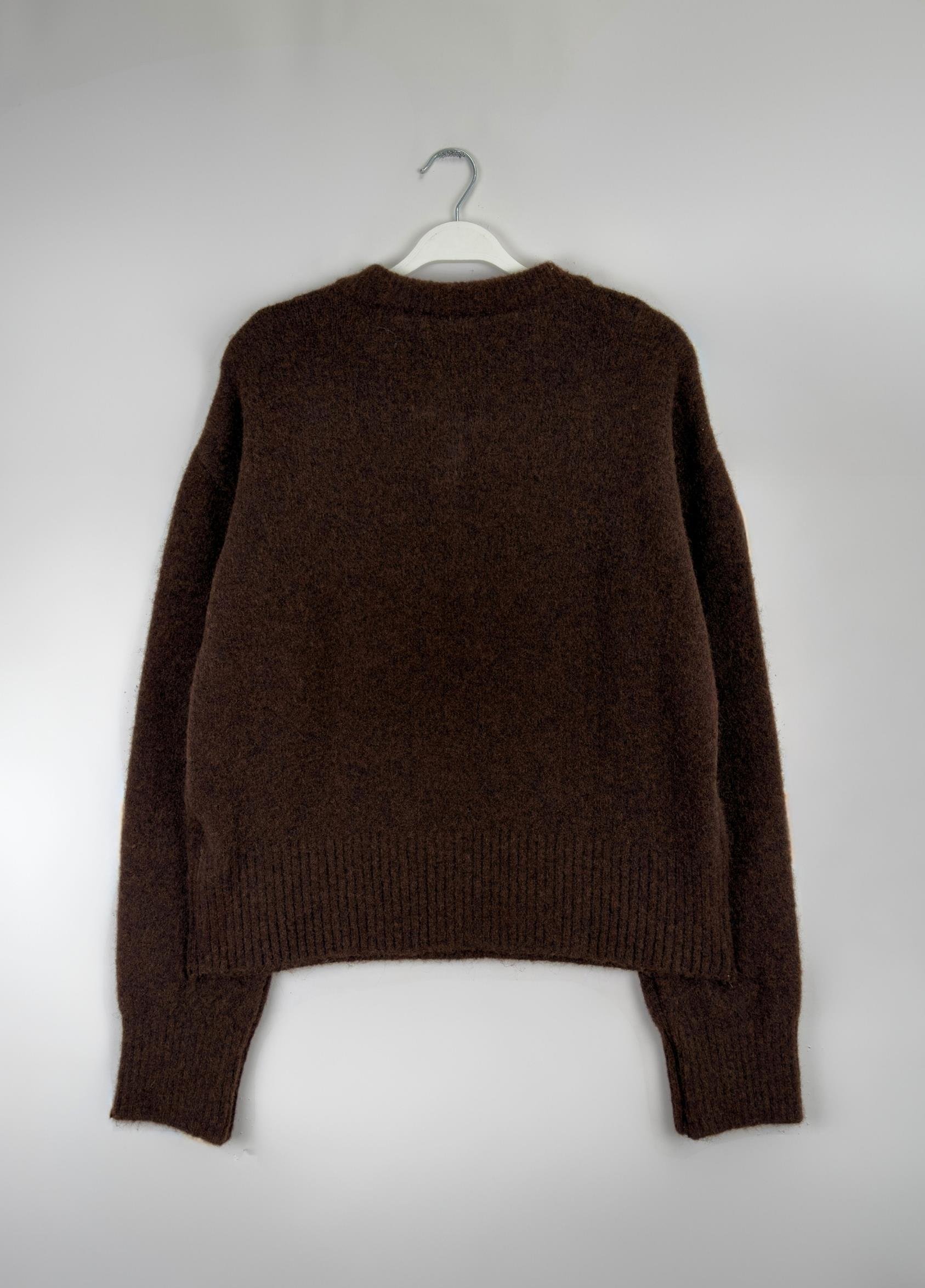 Alba Fularlı Kazak Kahve 