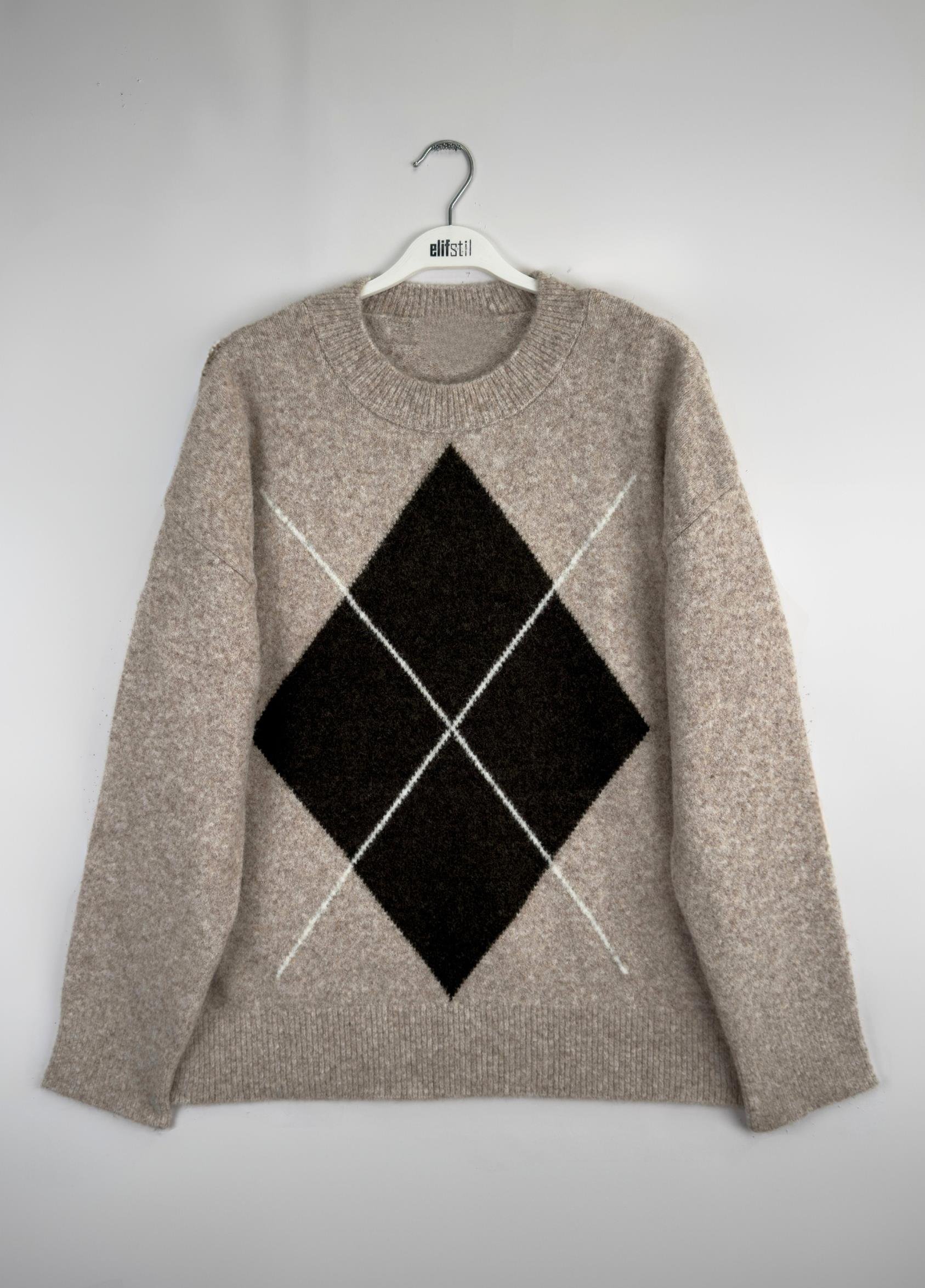 Almira Baklava Desen Kazak Bej 