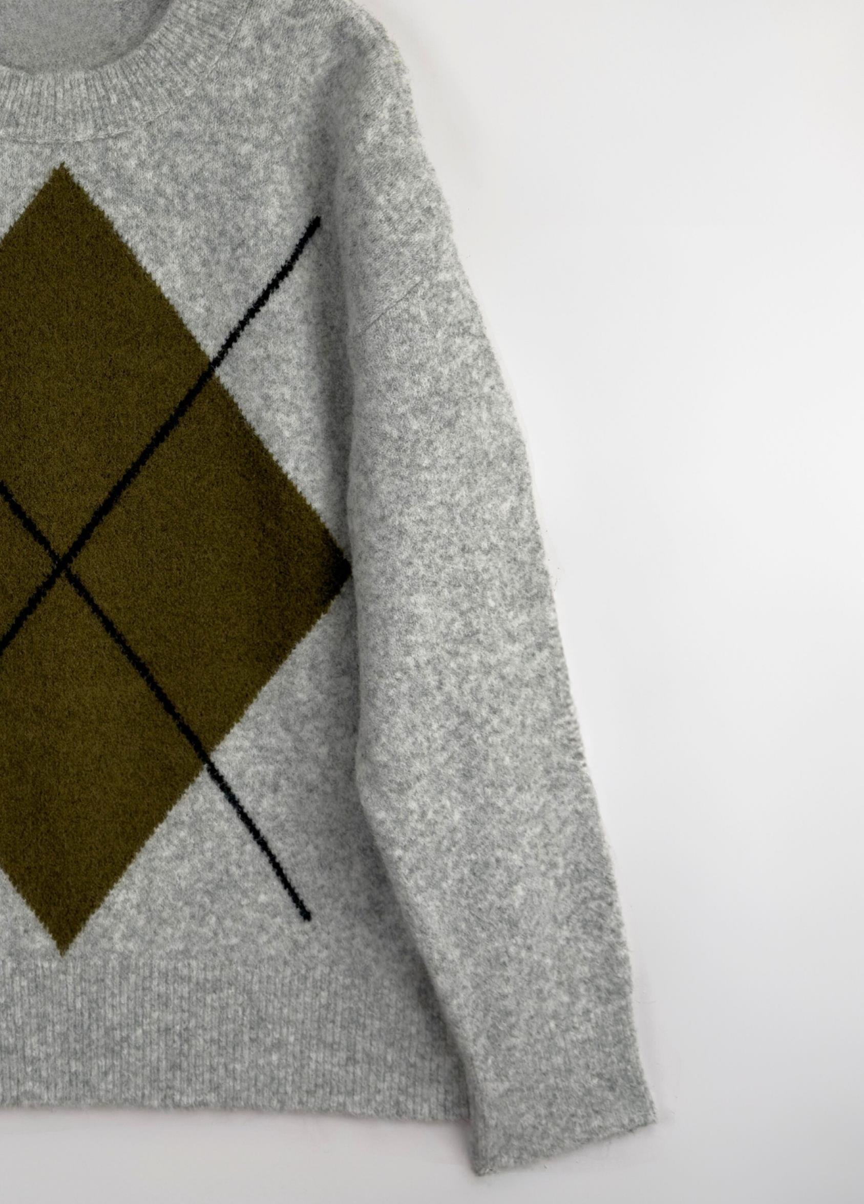 Almira Baklava Desen Kazak Gri 