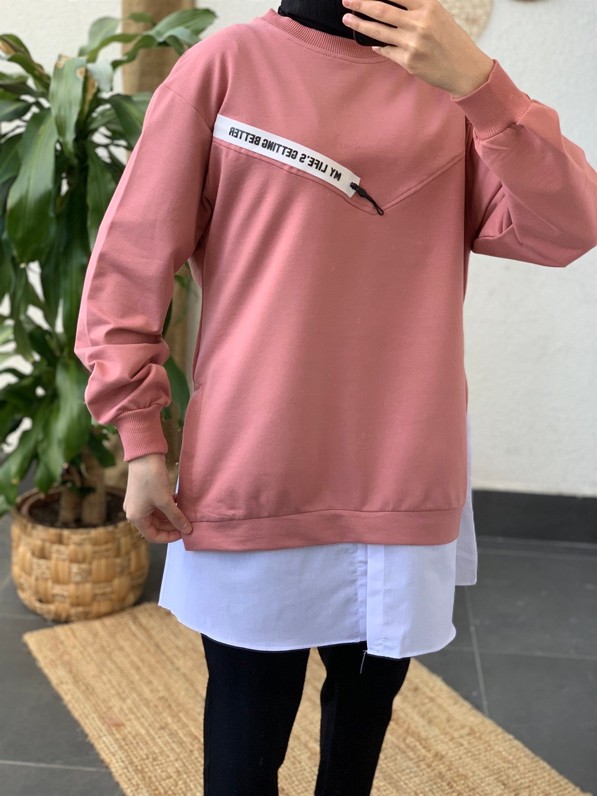 Altı Gömlek Sweat Pudra