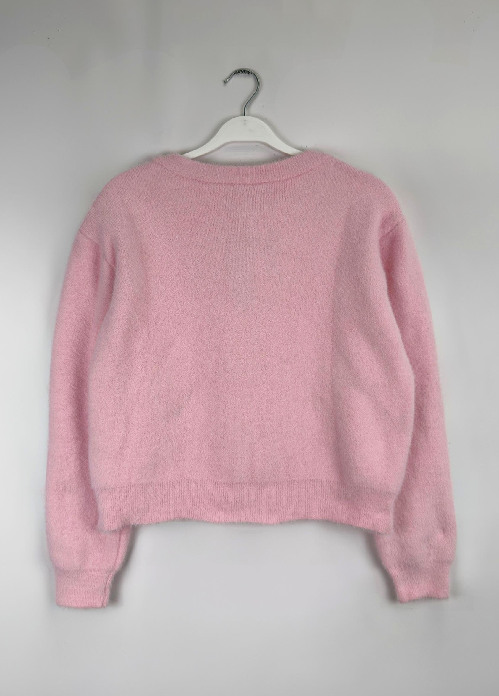 Aria Taşlı Sakallı Hırka Pembe 