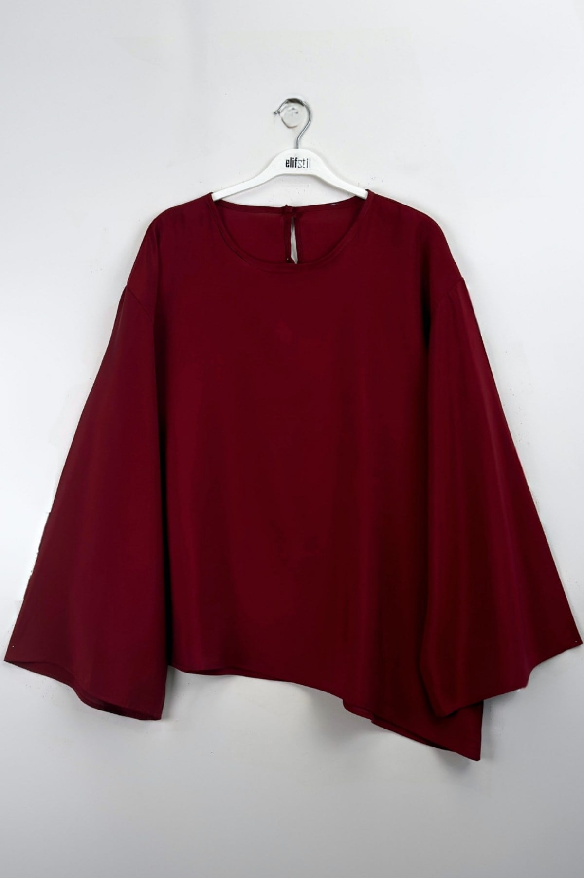 Asimetrik Tensel Bluz Bordo