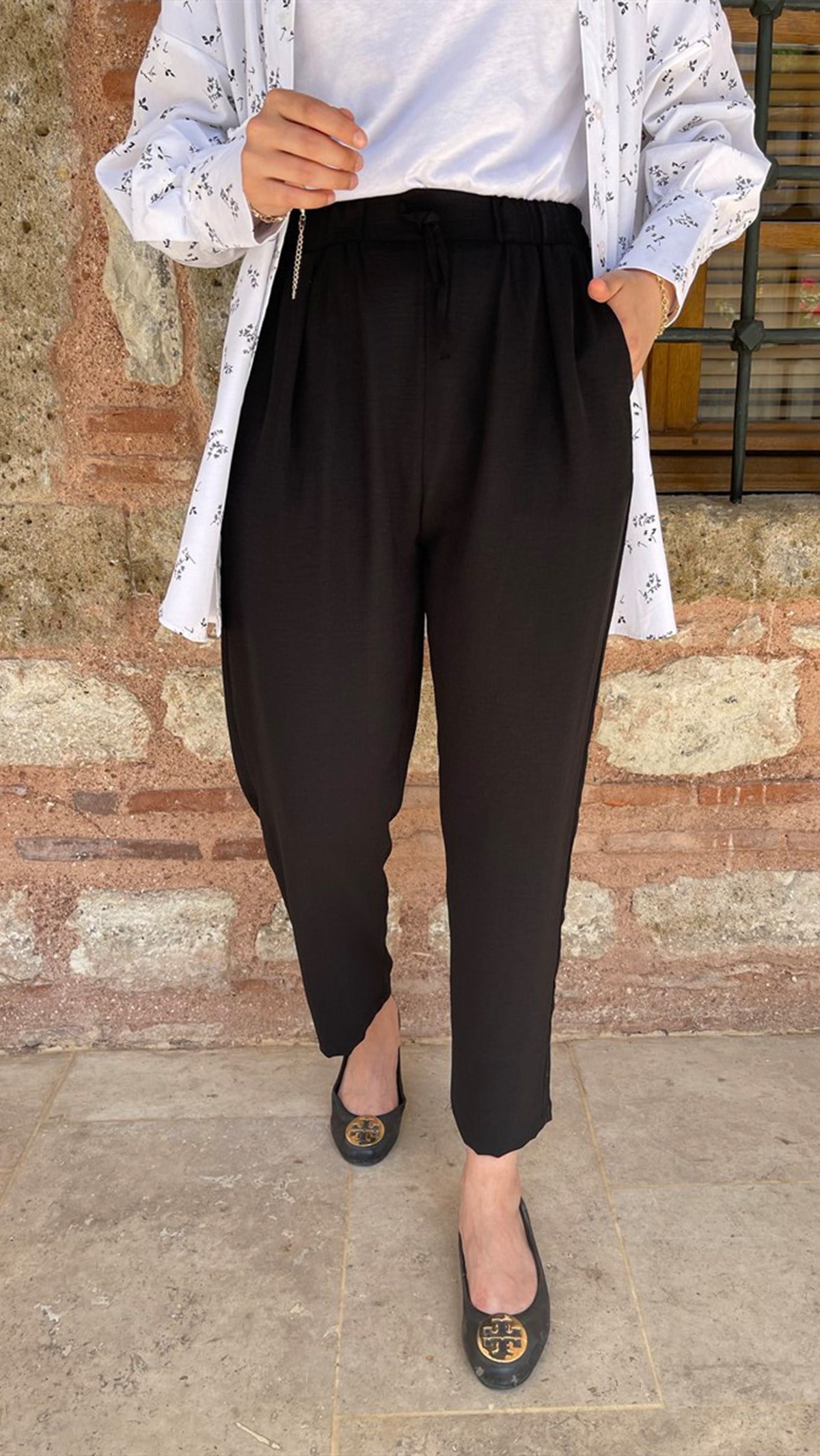 Ayrobin Kumaş Pantolon Siyah
