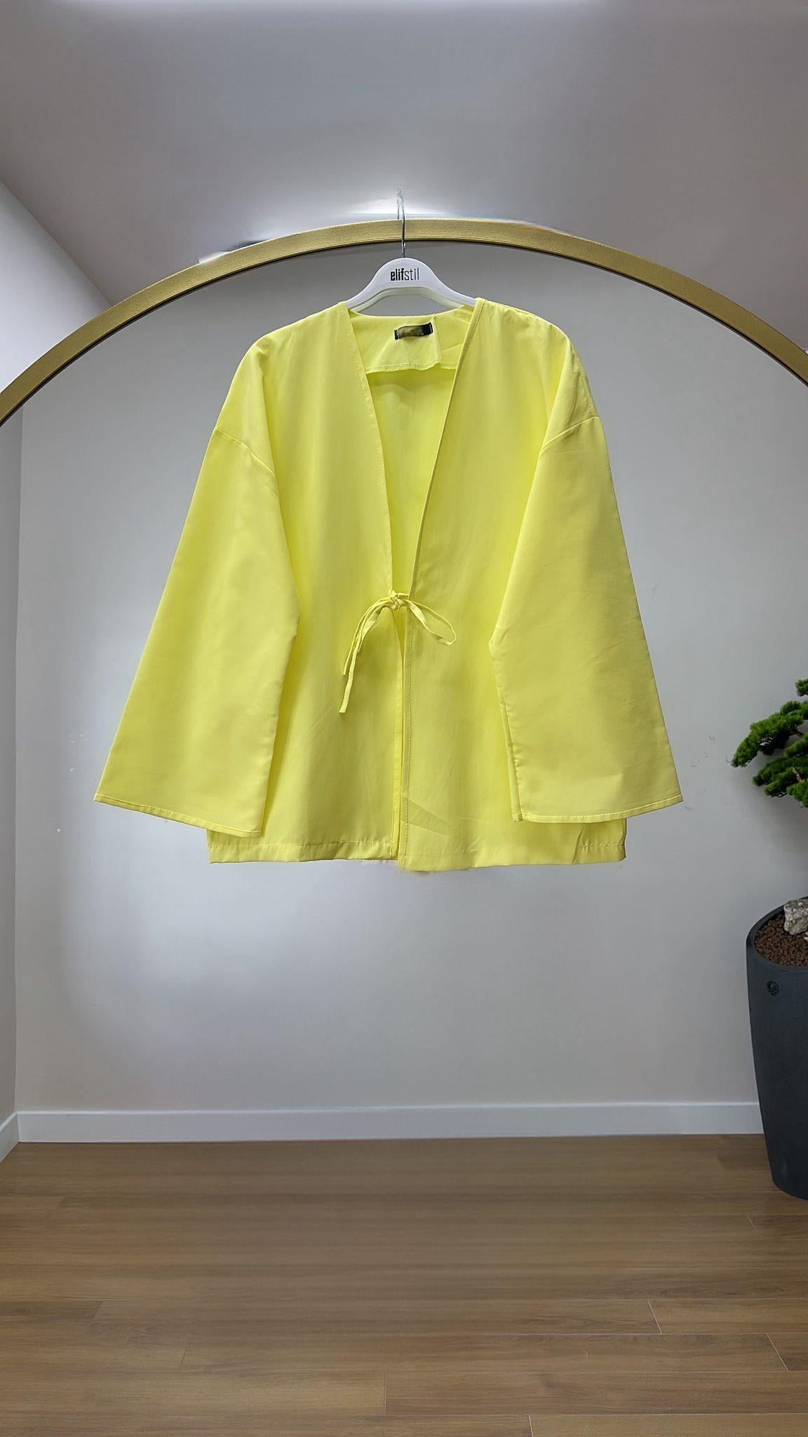 Bağcıklı Kimono Sarı 