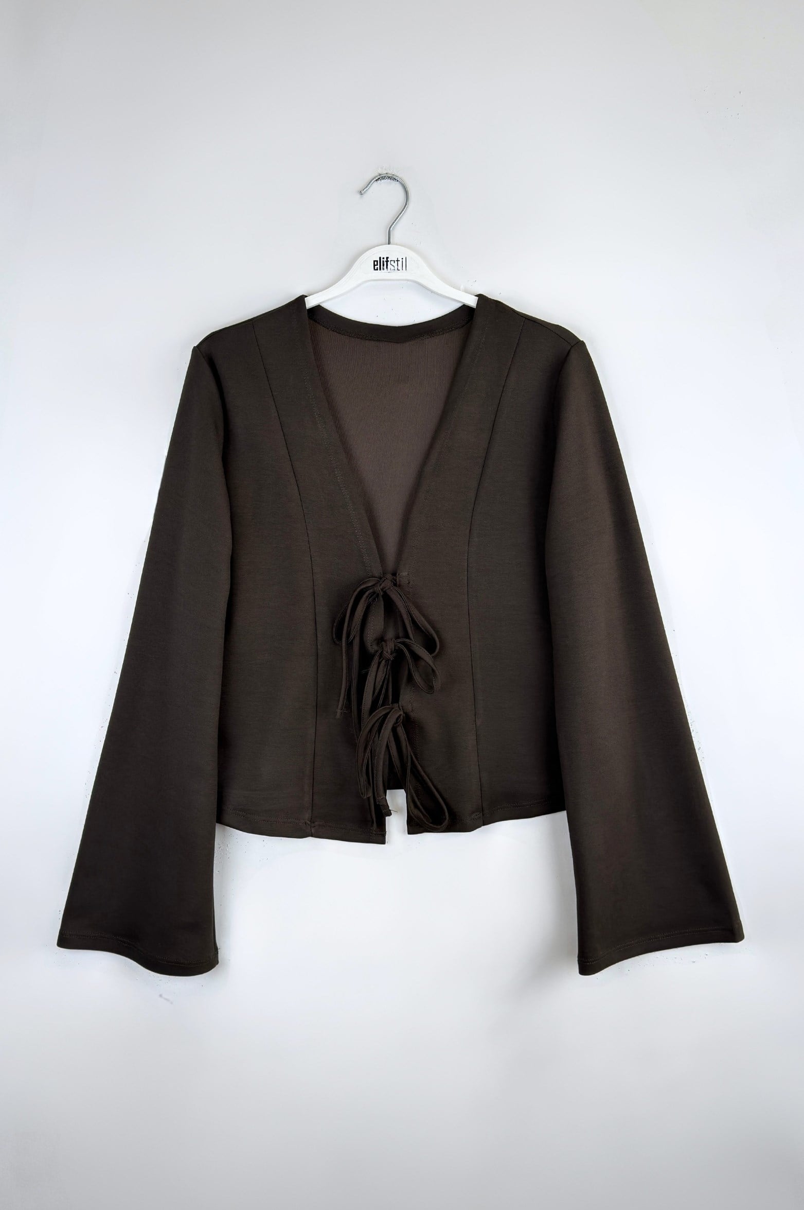 Bağlamalı Kimono Kahve 