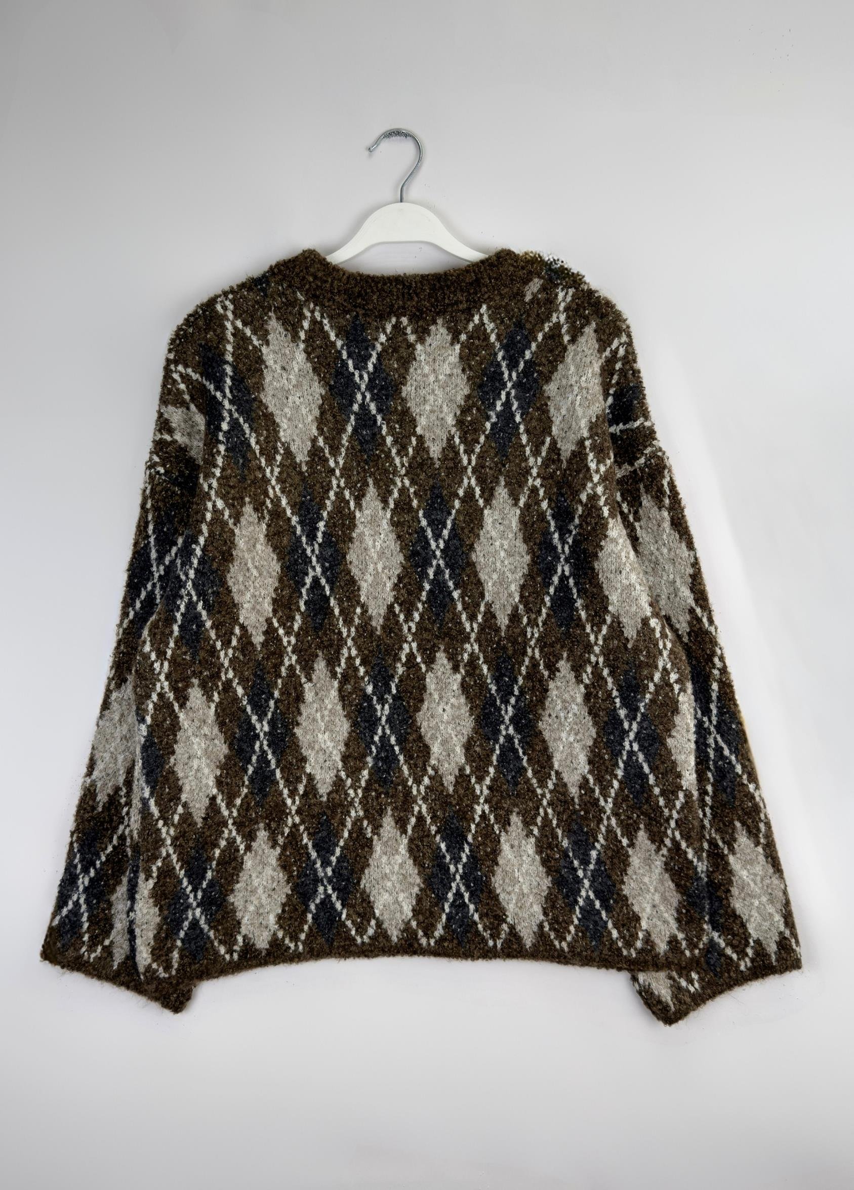 Baklava Desen Buklet Kazak Kahve 