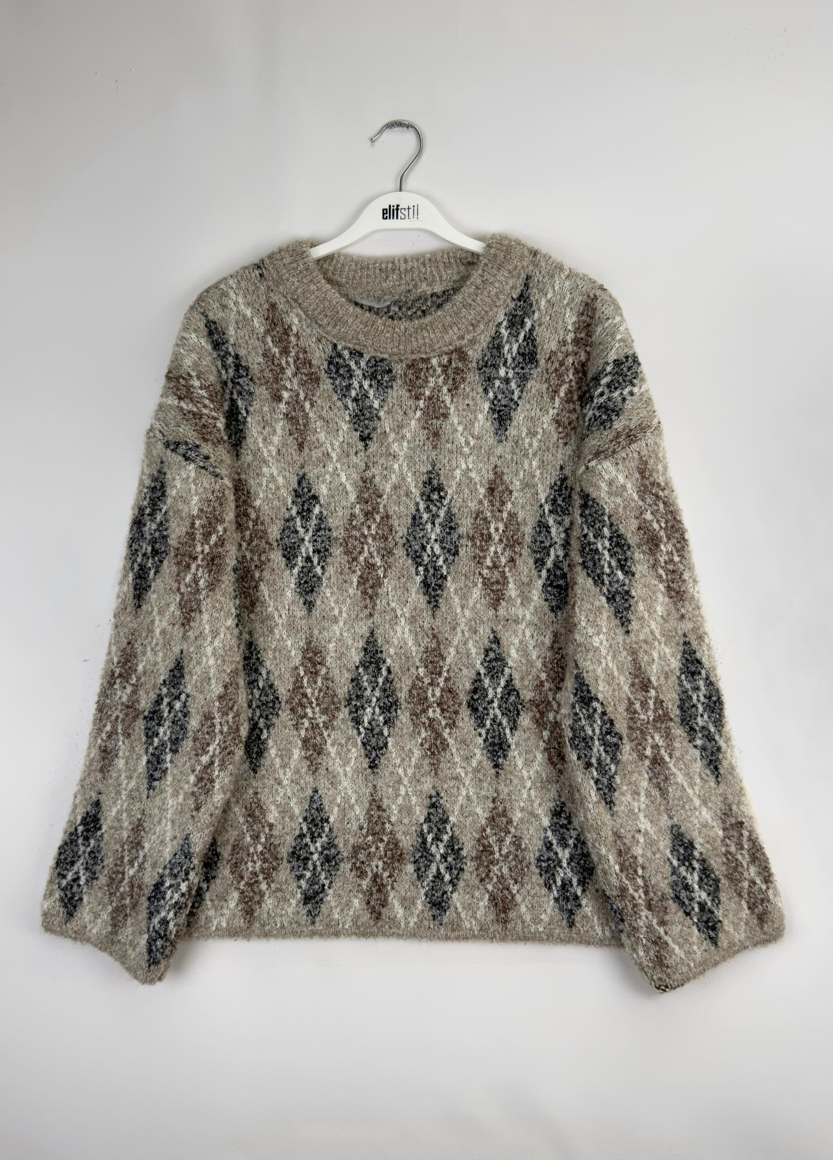 Baklava Desen Buklet Kazak Vizon 