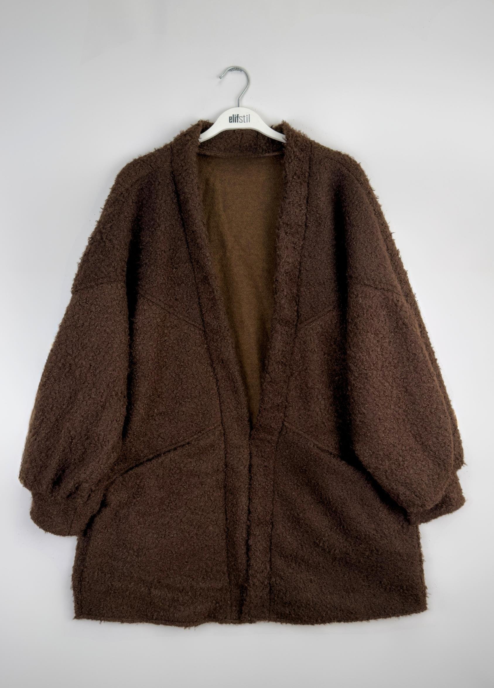 Balon Kol Buklet Ceket Kahve 