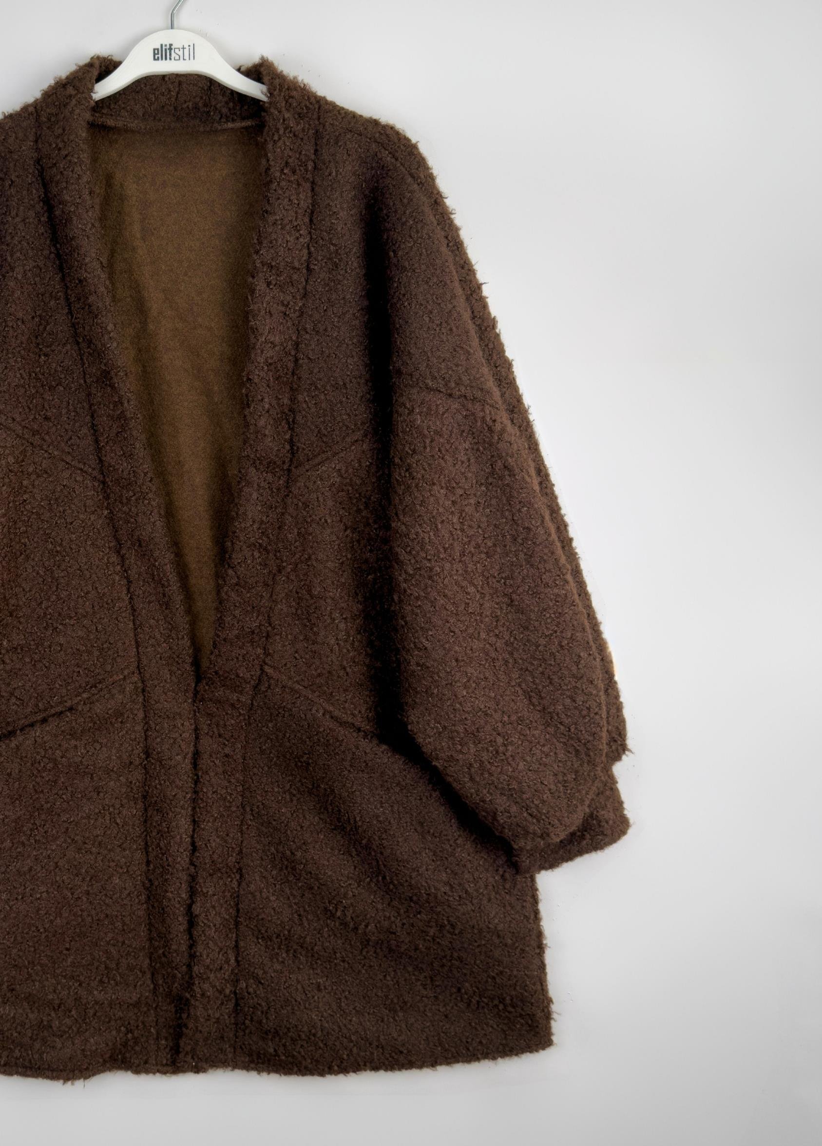 Balon Kol Buklet Ceket Kahve 