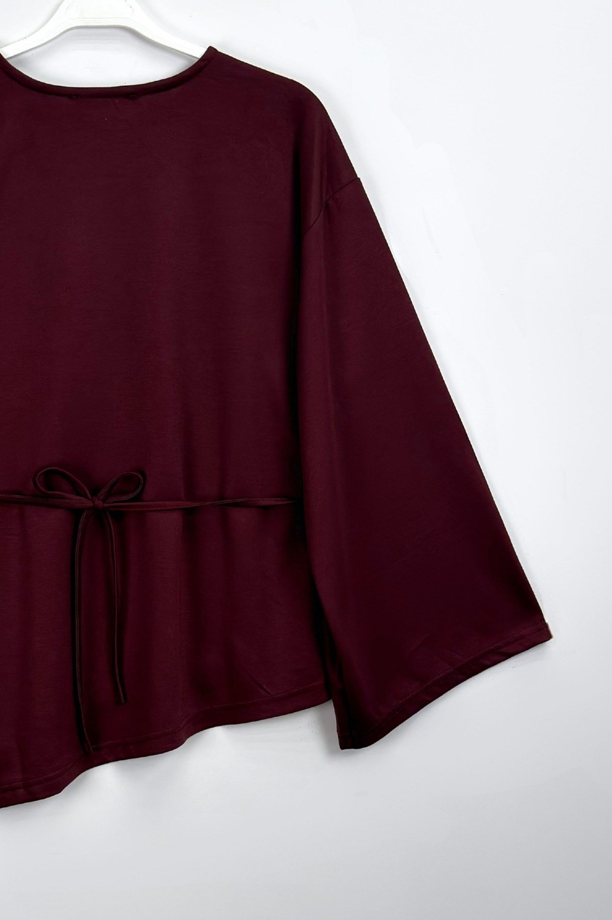 Basıc Asimetrik Bluz Bordo