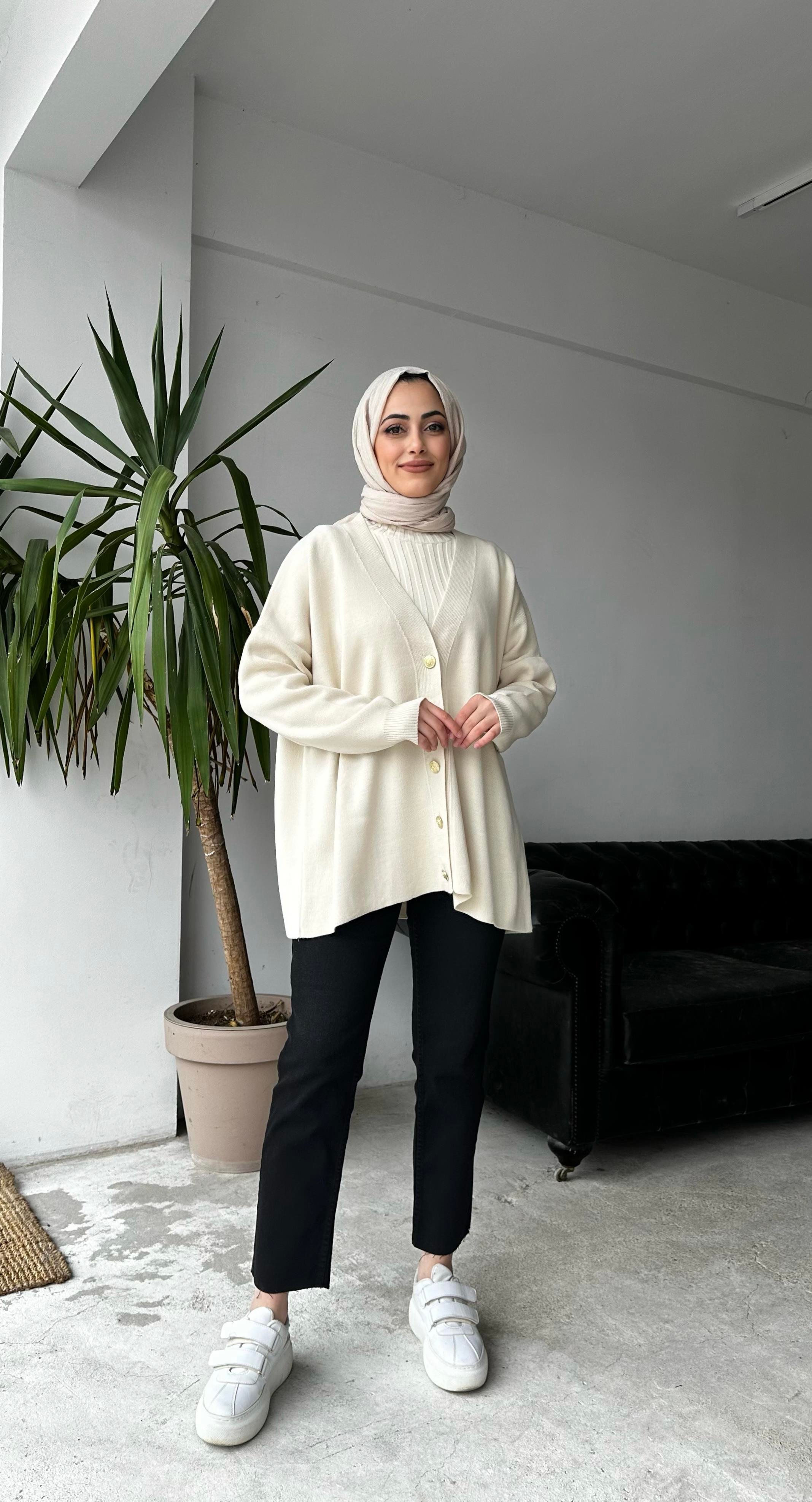 Basıc Hırka Bej