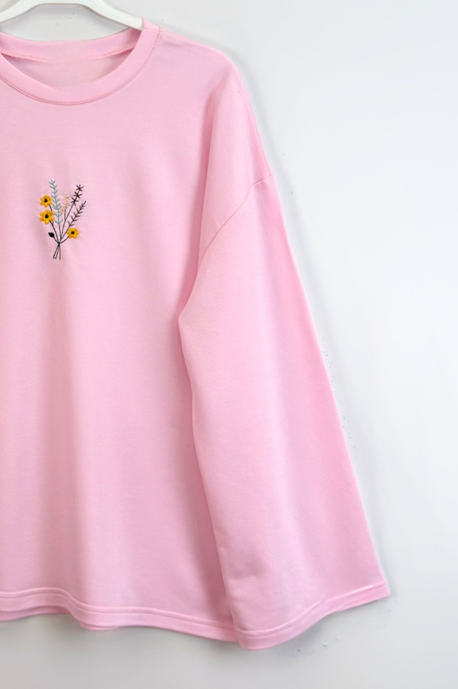 Basıc Nakışlı Tunik Pembe 