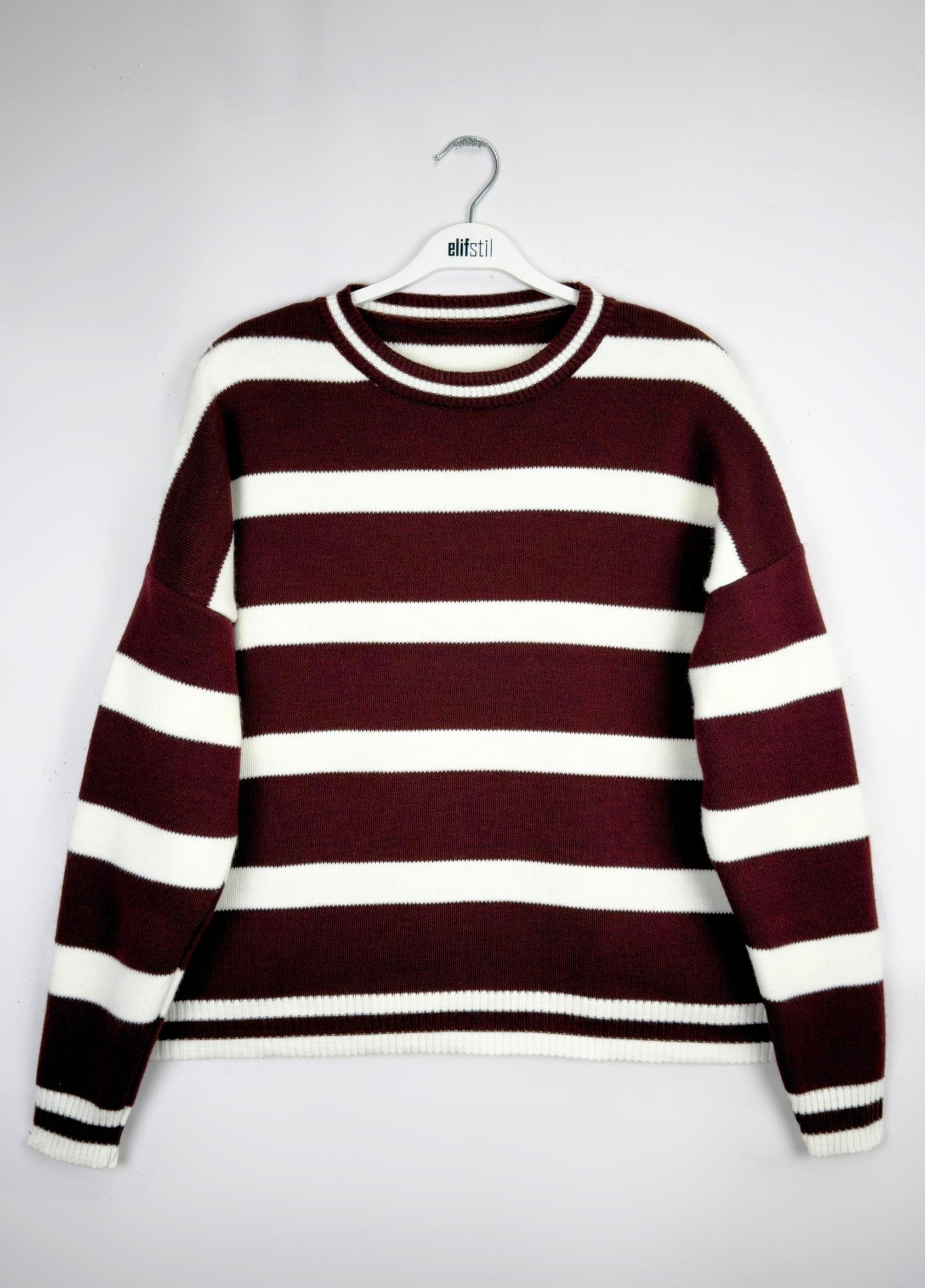 Basıc Triko Kazak Bordo 