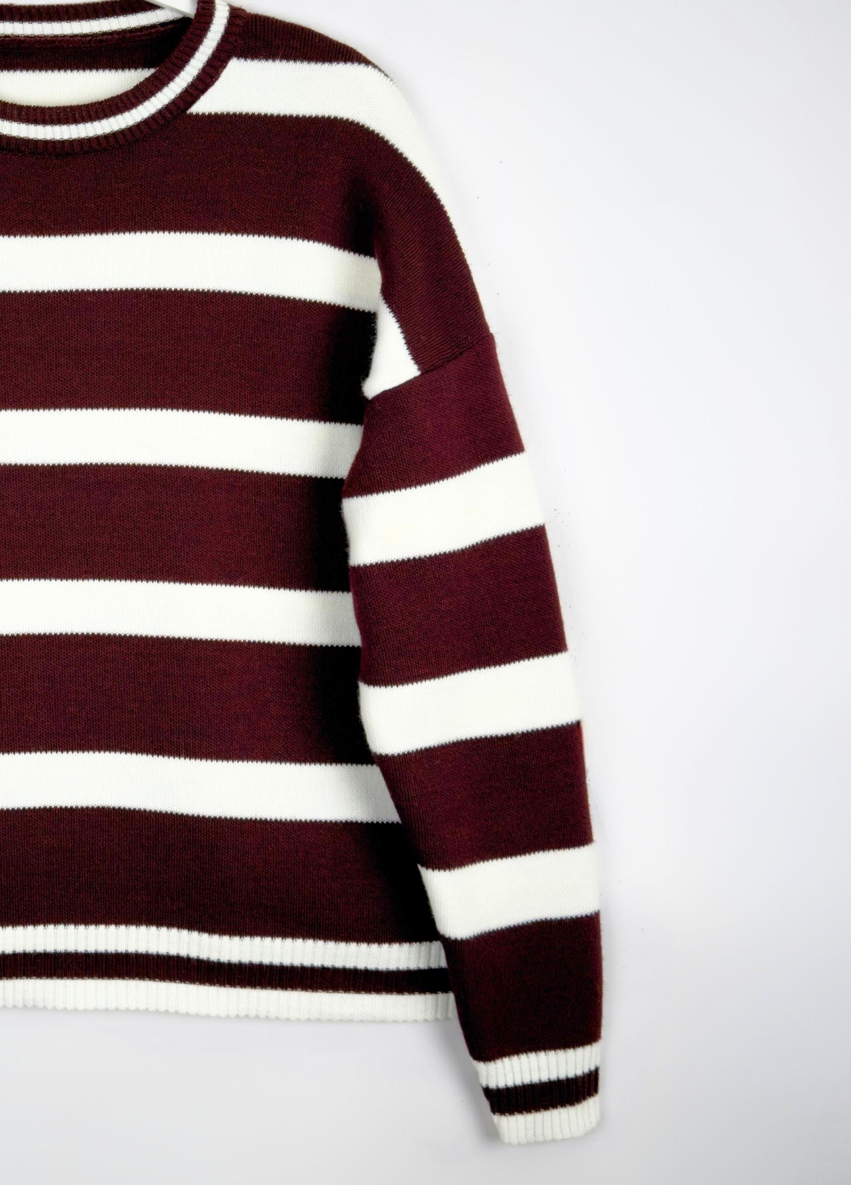 Basıc Triko Kazak Bordo 