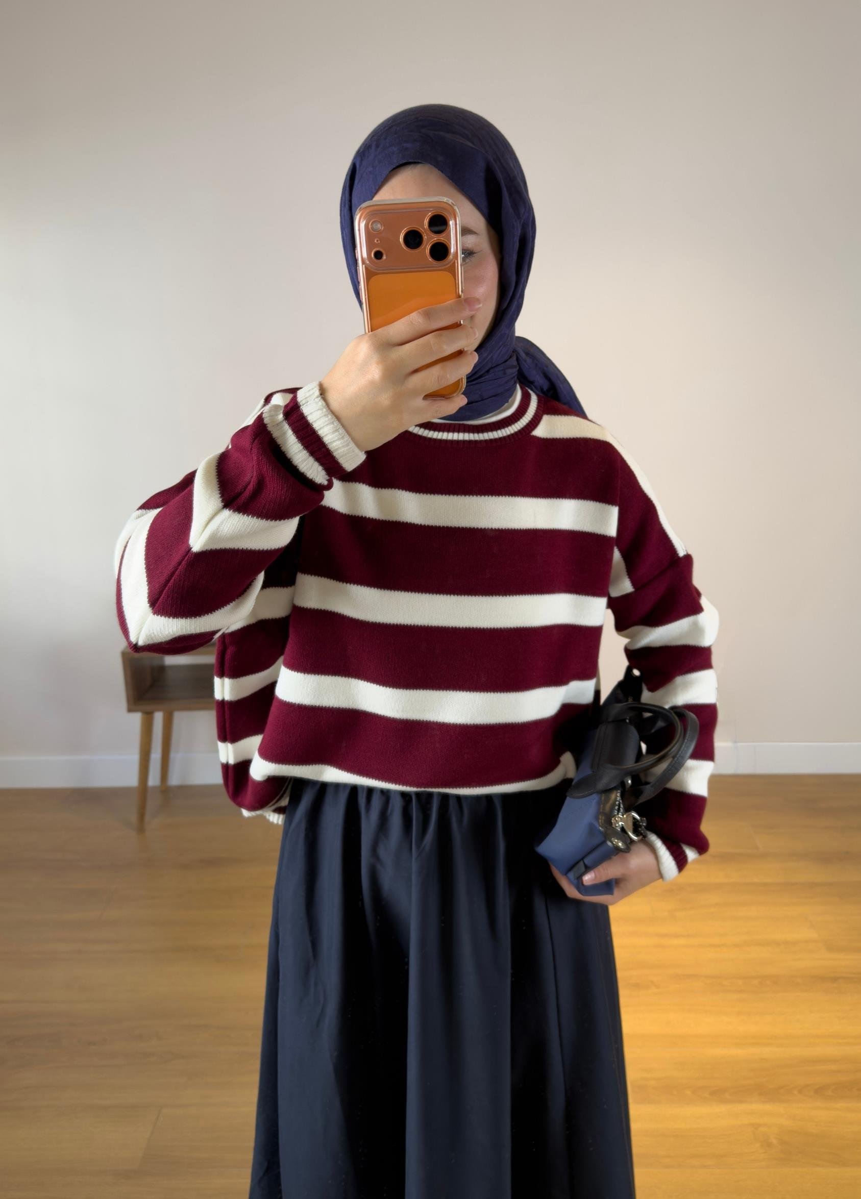 Basıc Triko Kazak Bordo 