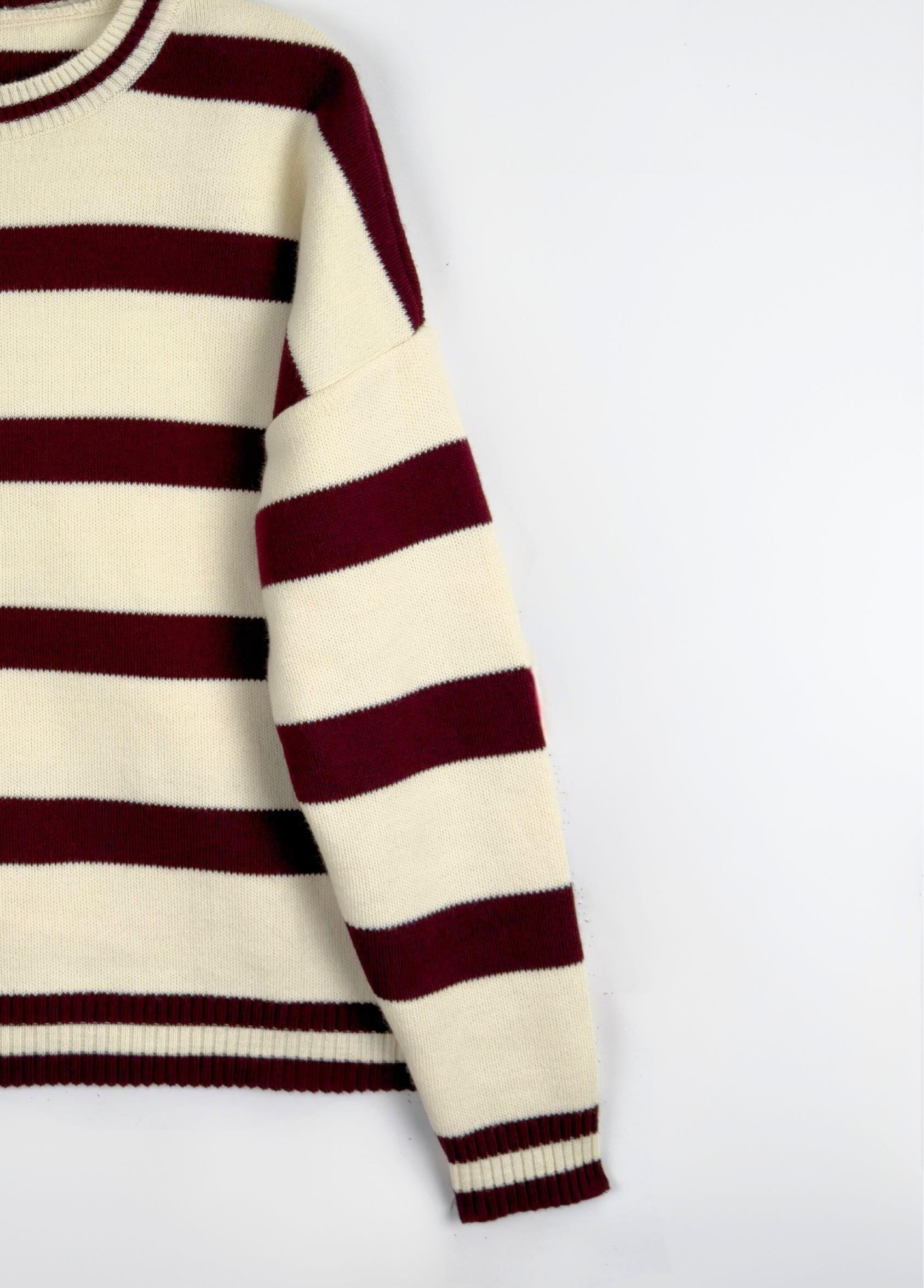 Basıc Triko Kazak Vişne Çürüğü