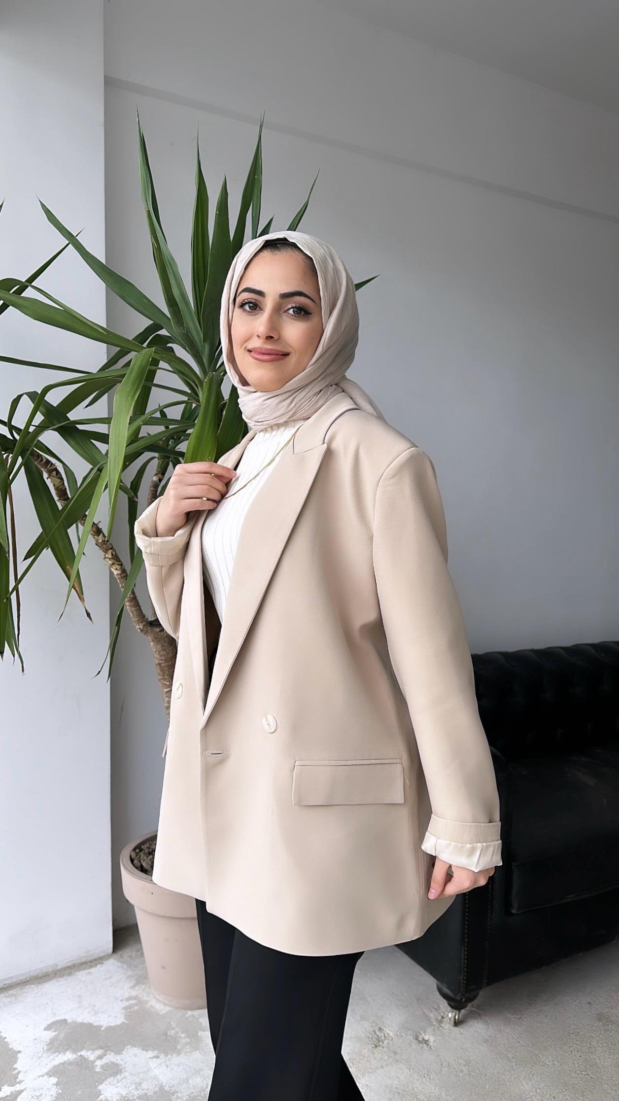 Blazer Ceket Bej