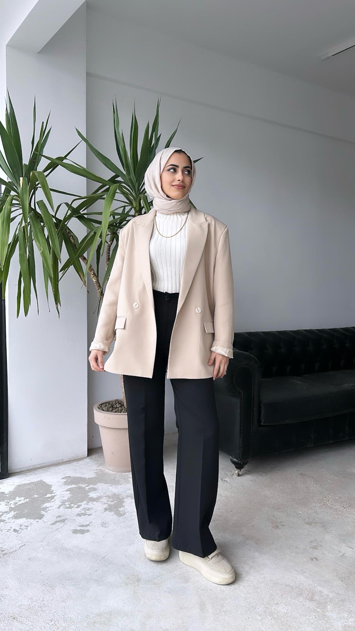 Blazer Ceket Bej
