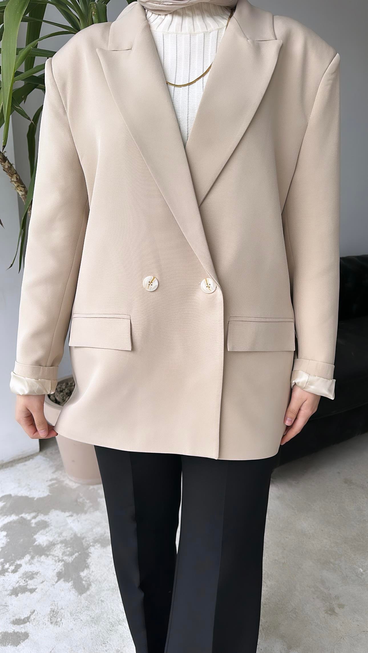 Blazer Ceket Bej