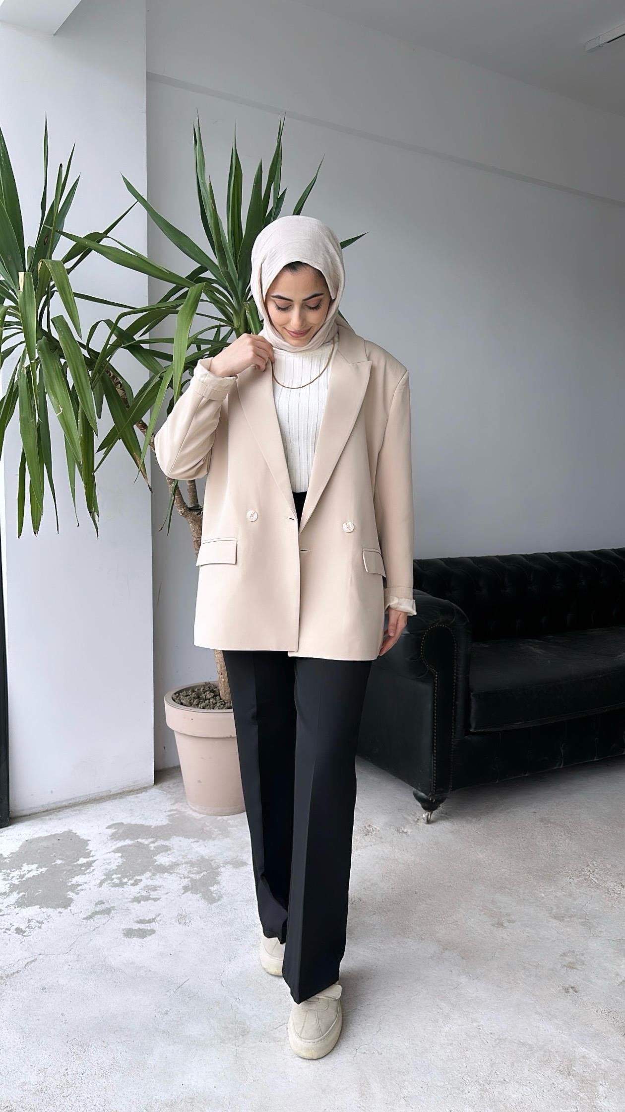 Blazer Ceket Bej